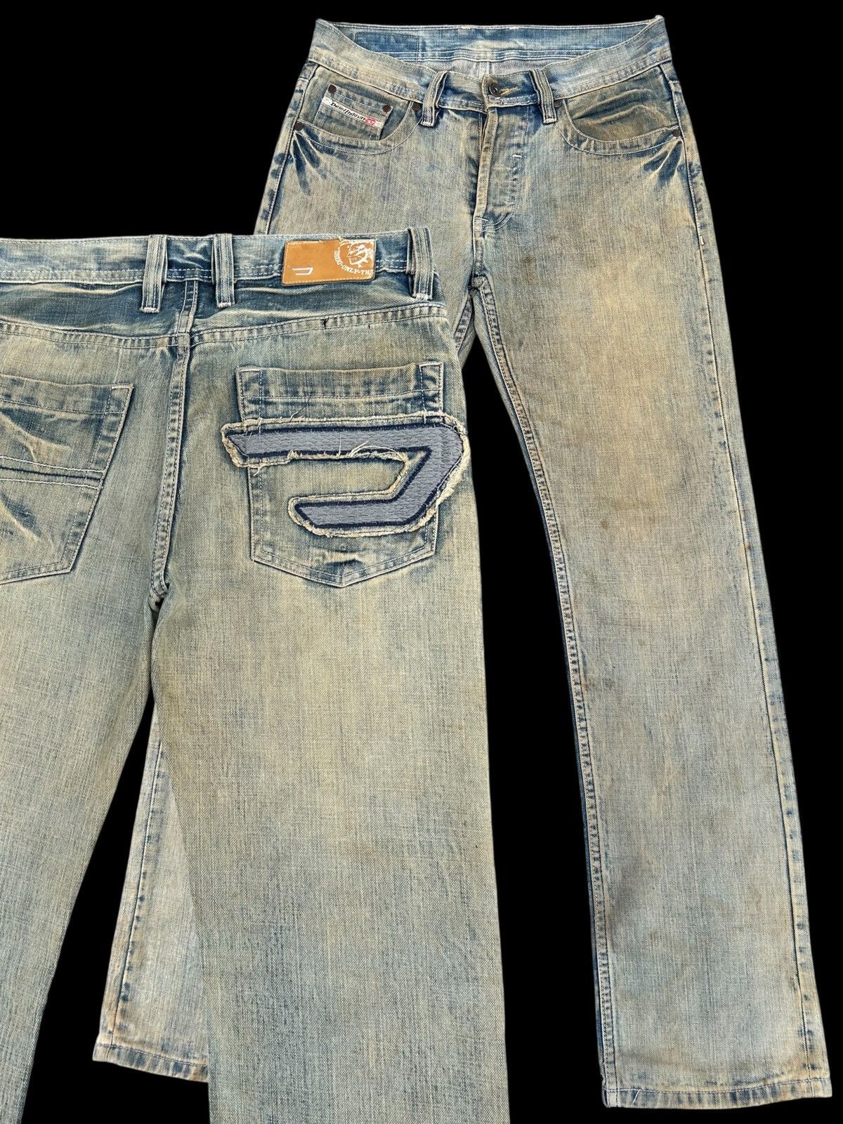 Kapital Vintage Diesel Big Logo Distressed Dirty Denim jeans Size US 32 / EU 48 - 1 Thumbnail