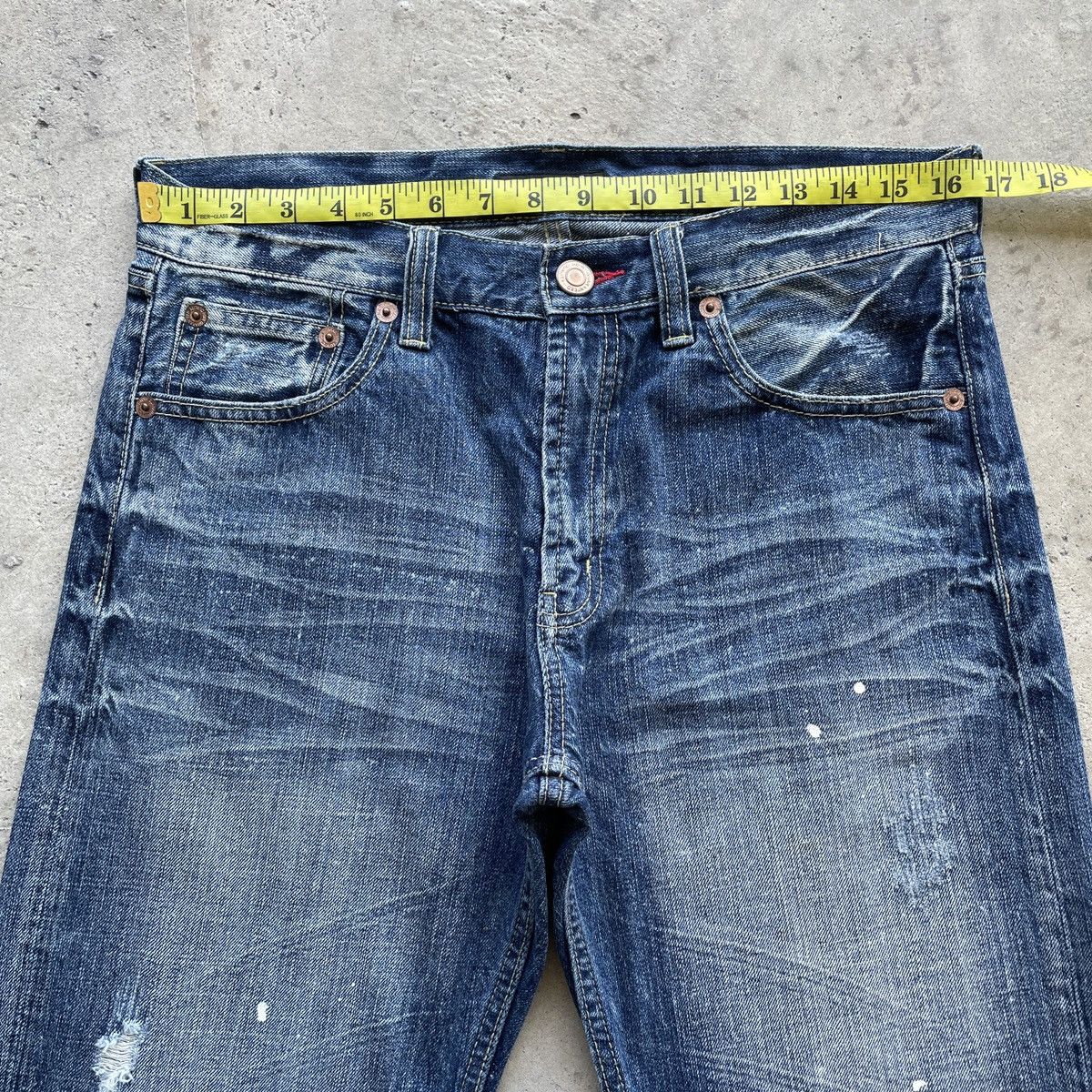 Japanese Brand Vintage Japan Brand Sorridere Painter Faded Cropped Jeans Size US 33 - 5 Thumbnail