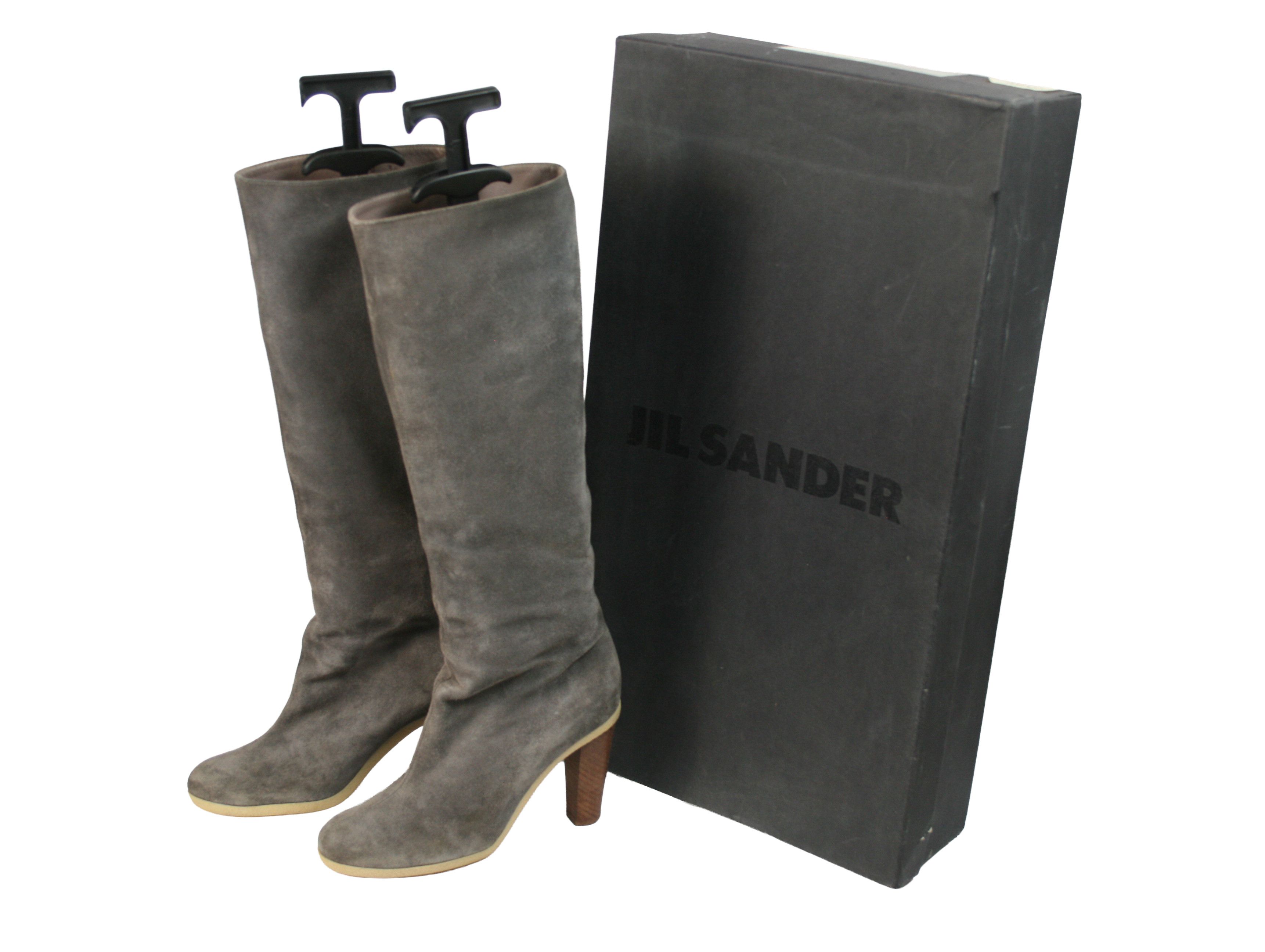 Jil Sander 2008 Raf Simons Era Knee High Suede Boots Vintage Size US 8 / IT 38 - 4 Thumbnail