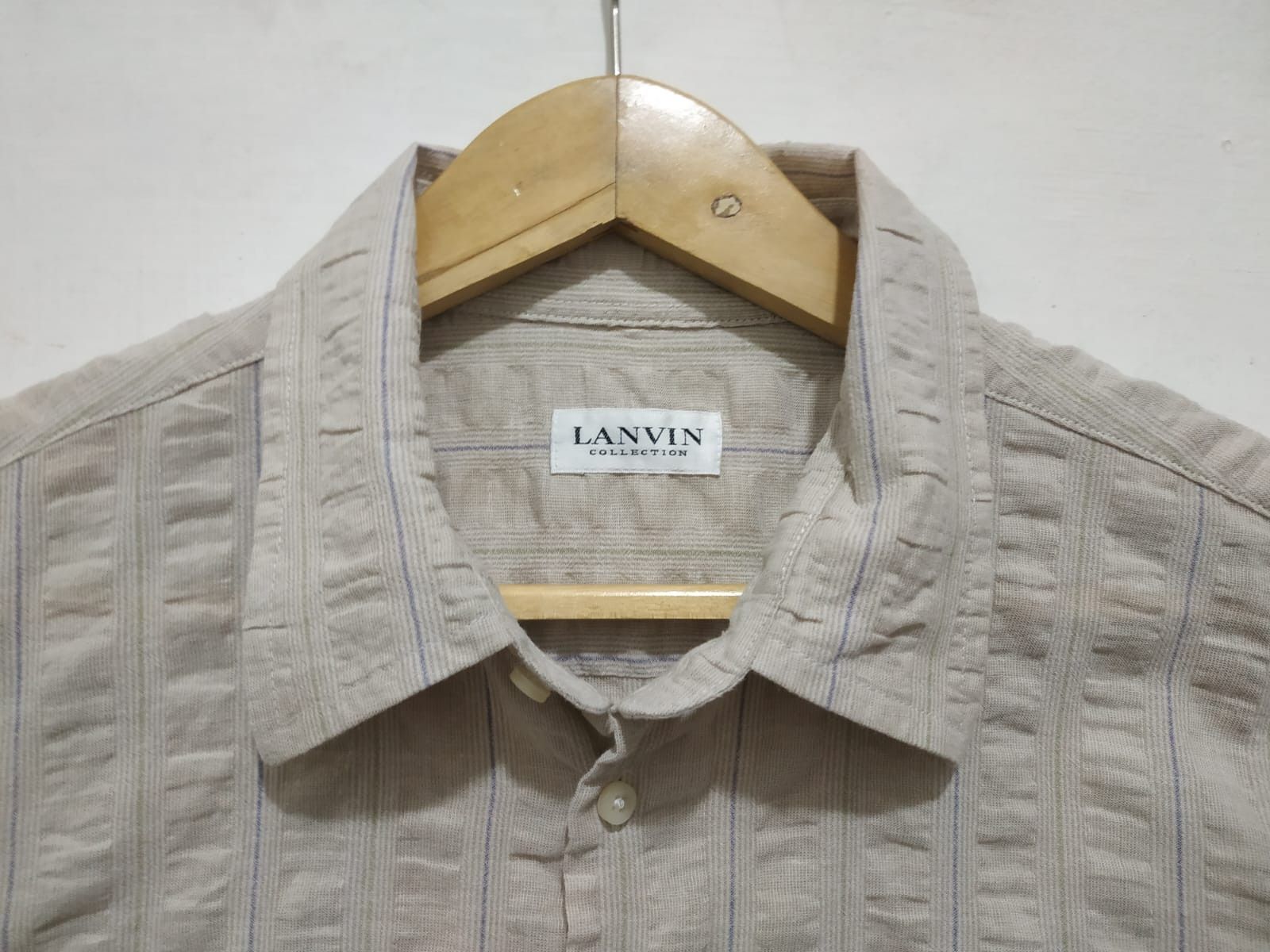 Lanvin Vintage Lanvin Wringkle Pleat Shirt Size US L / EU 52-54 / 3 - 7 Thumbnail