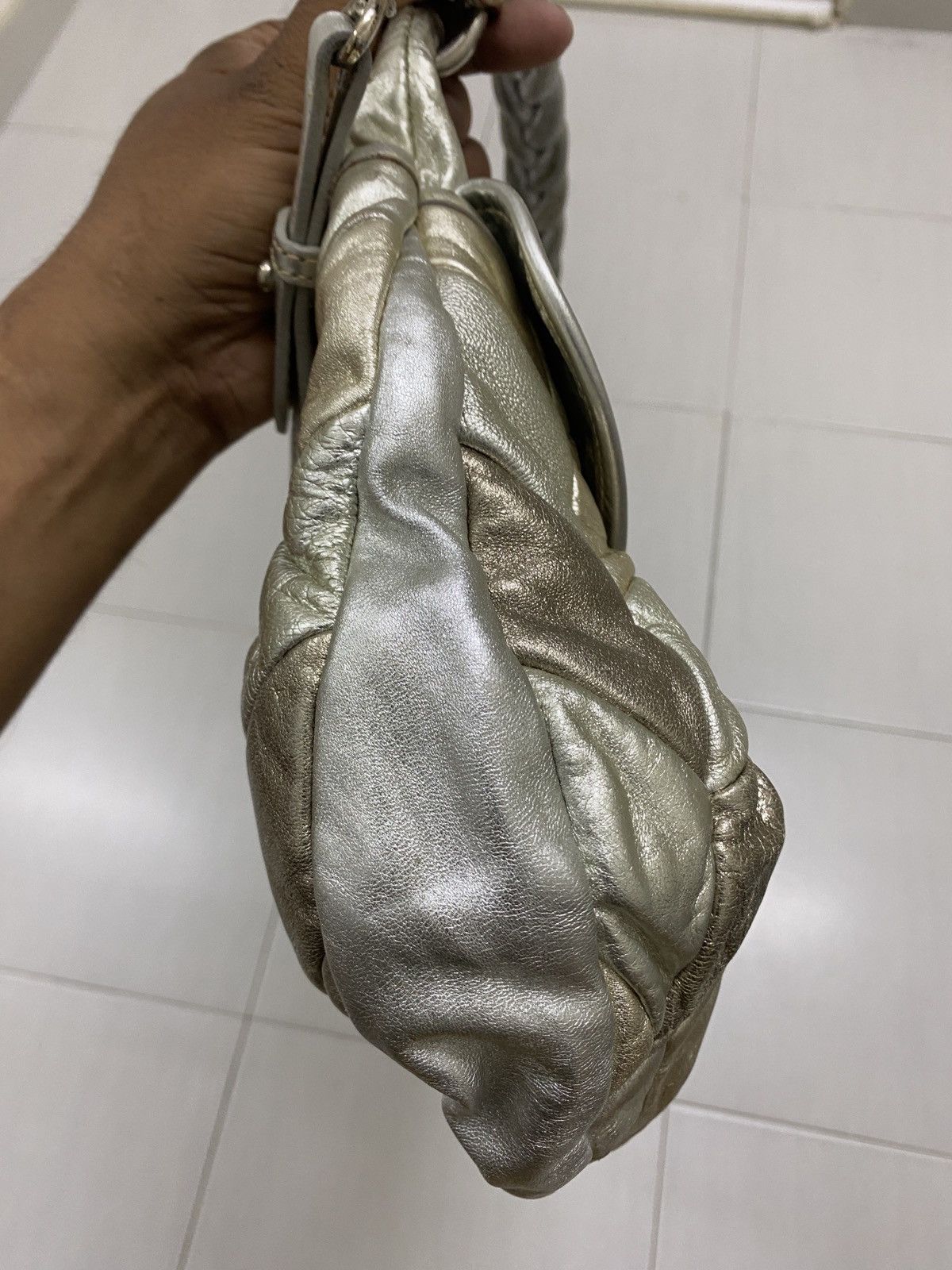 Designer × Miu Miu Miu Miu Coffer Patchwork Metallic Silver & Gold leather Size ONE SIZE - 4 Thumbnail