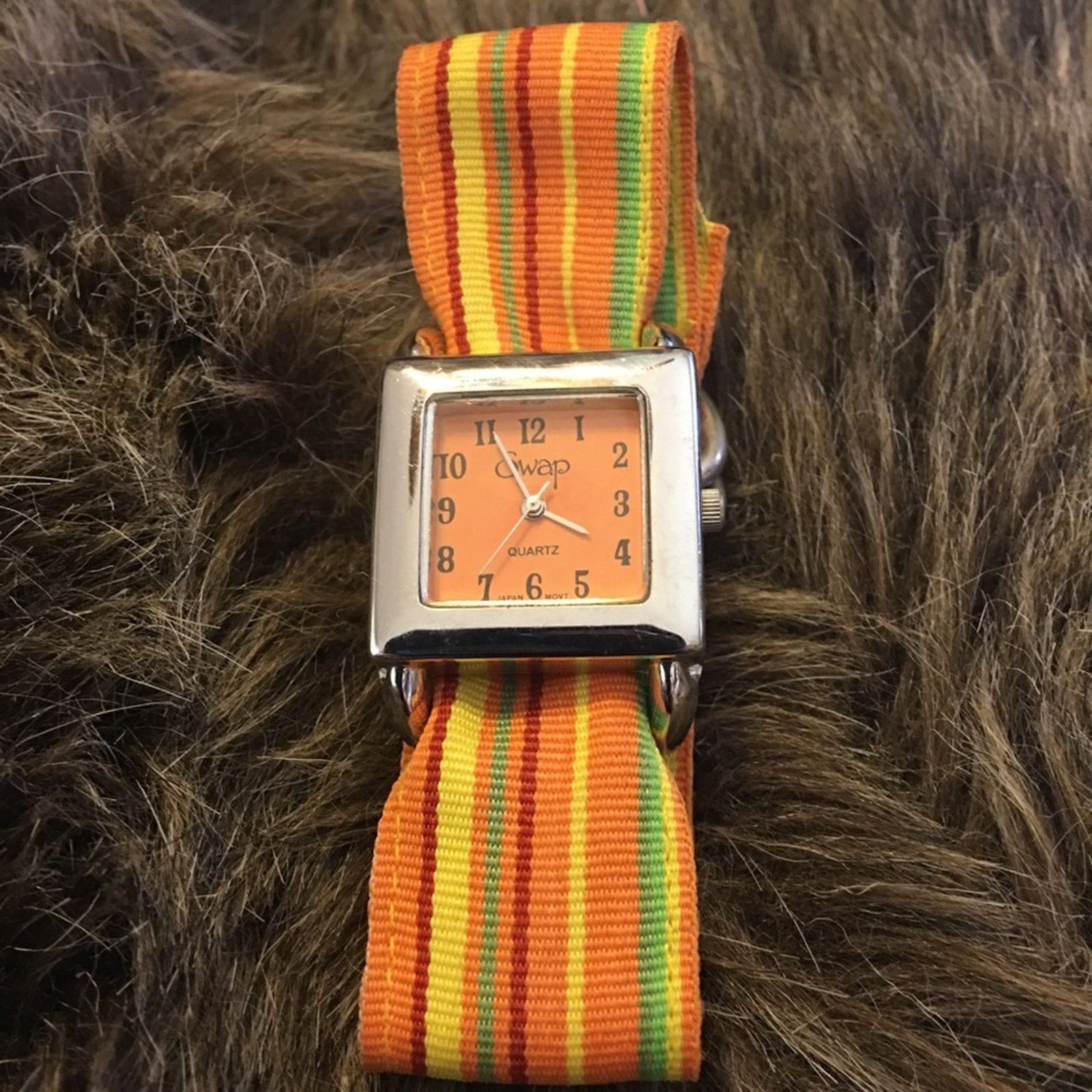 Other Ladies SWAP stripe fabric D ring band watch Size ONE SIZE - 5 Thumbnail