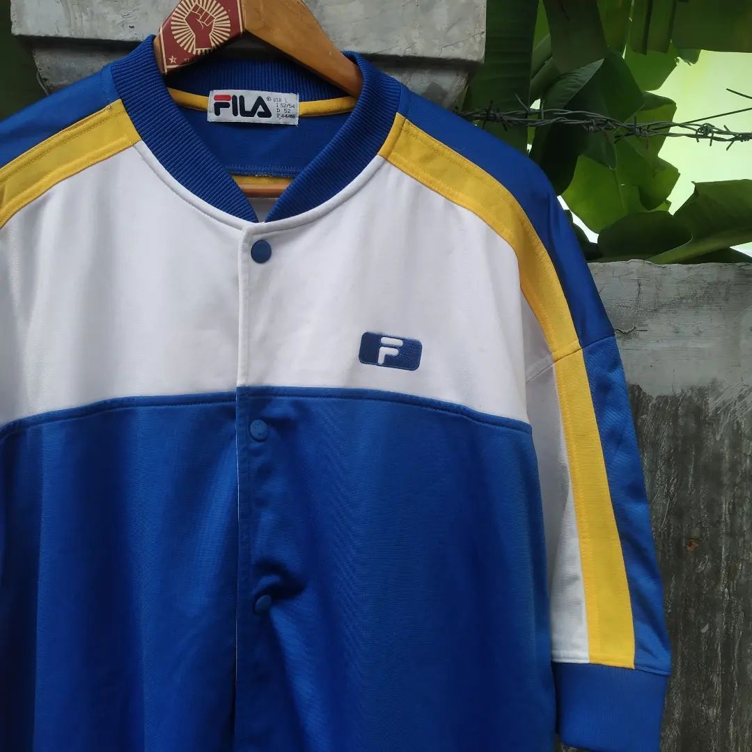 image of Fila Hiphop Streetball Sreet Style Casual Classic in Blue White Yellow, Men's (Size Large)
