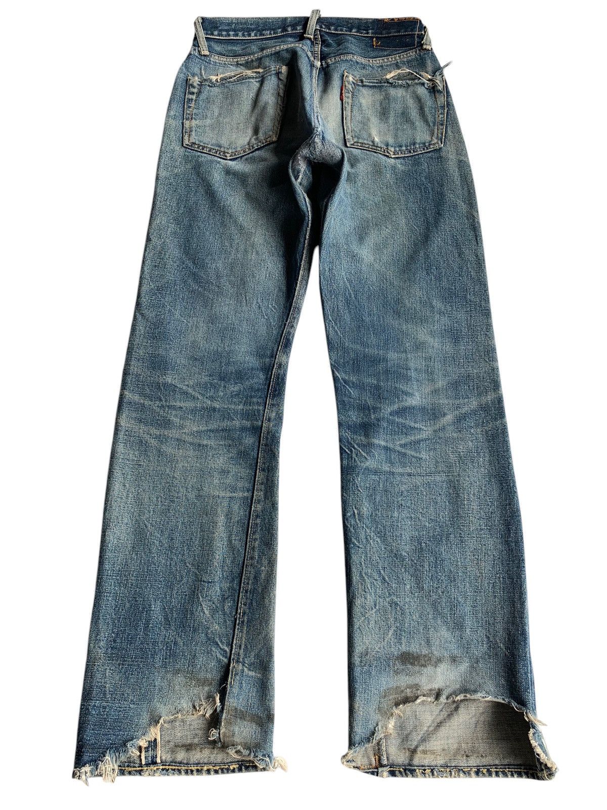 Denime × Japanese Brand VINTAGE DENIME BUTTON FLY SELVEDGE DISTRESSED DENIM JAPANESE Size US 29 - 4 Thumbnail