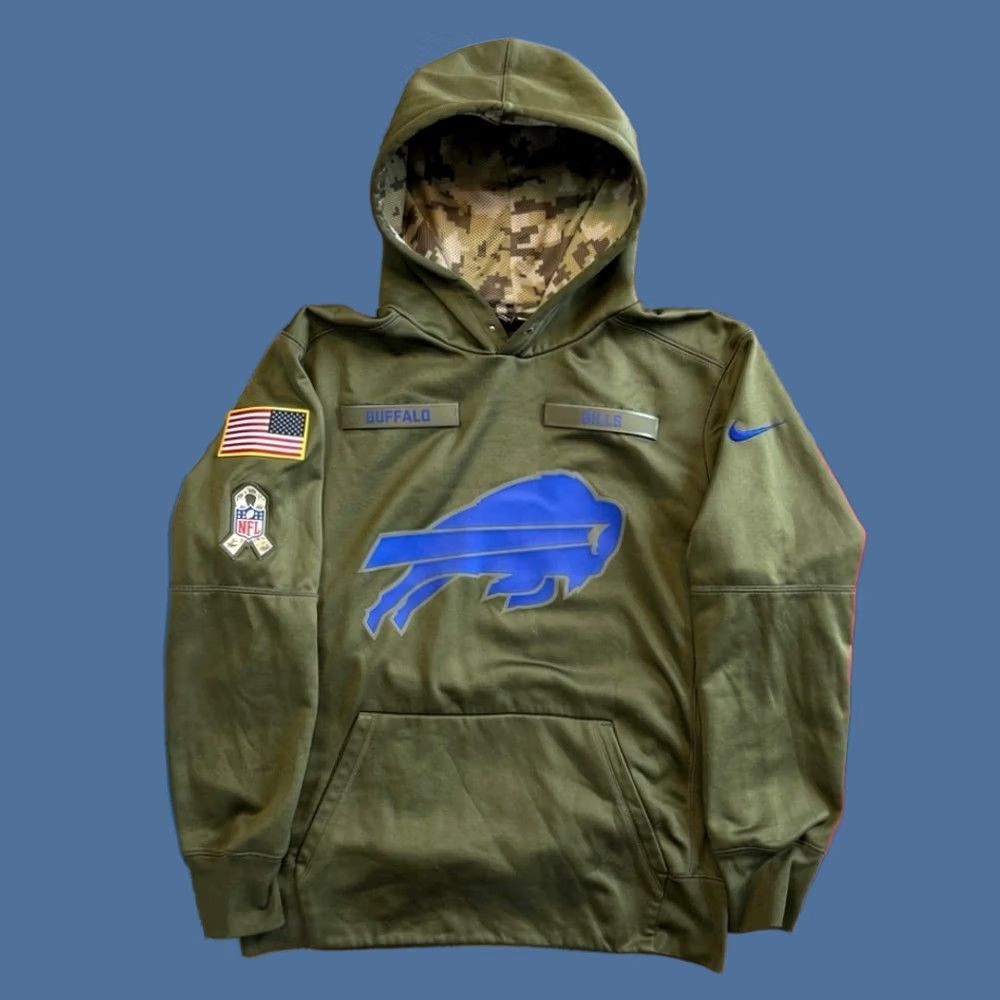 Nike Mens Buffalo Bills Nike Salute To Service Hoodie Sweatshirt Size Medium Patch Size US M / EU 48-50 / 2 - 1 Thumbnail