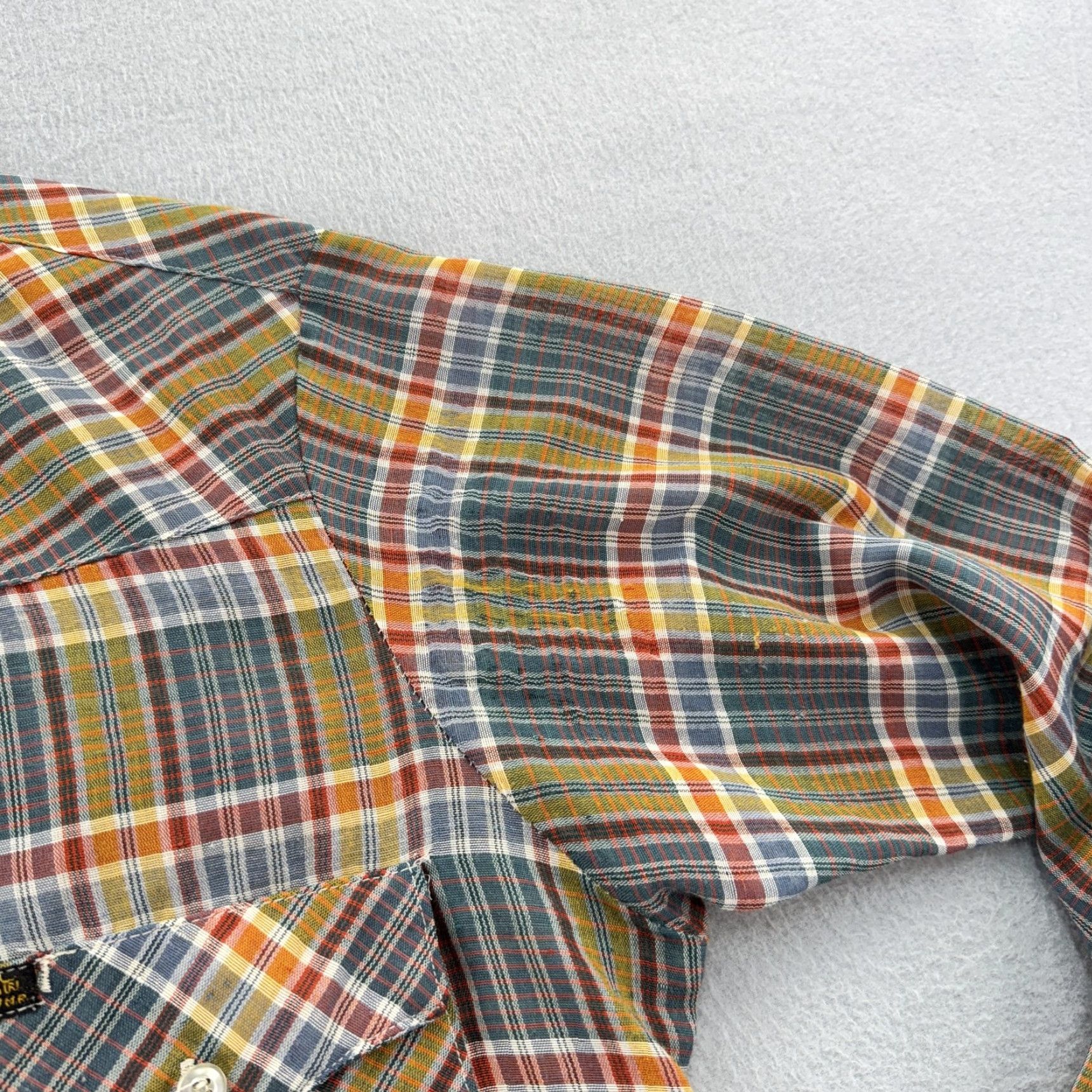 Lee VINTAGE Lee Shirt Mens Medium Plaid Western Button Cowboy Long Sleeve 70s 80s Size US M / EU 48-50 / 2 - 4 Thumbnail
