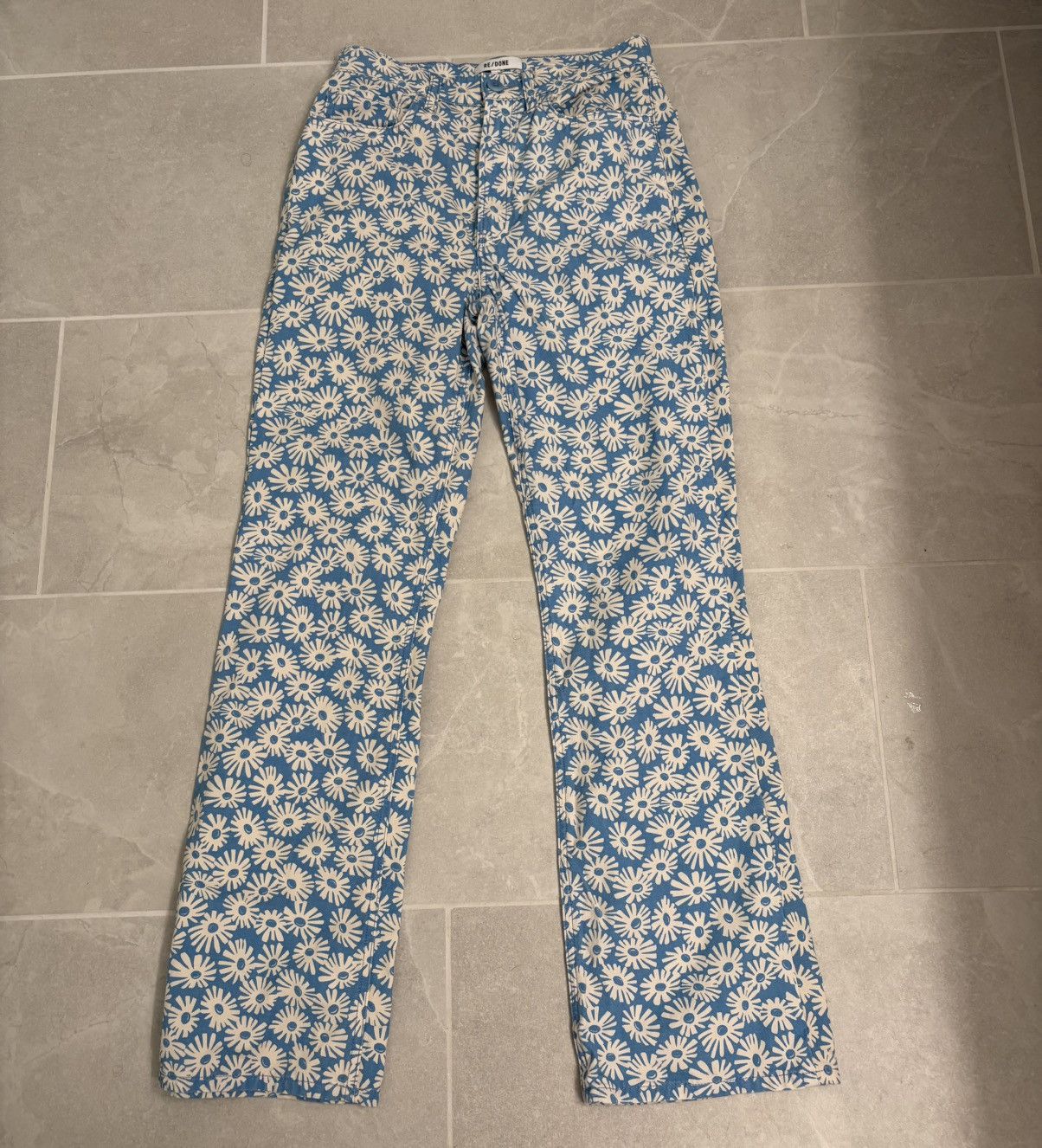 RE/DONE RE/DONE 70s Daisy Floral Bootcut High Rise Jeans Size 26 Size 26" / US 2 / IT 38 - 3 Thumbnail