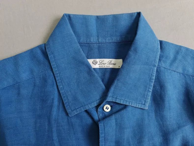 Loro Piana LORO PIANA Flaxen short-sleeved shirt Size US M / EU 48-50 / 2 - 3 Thumbnail