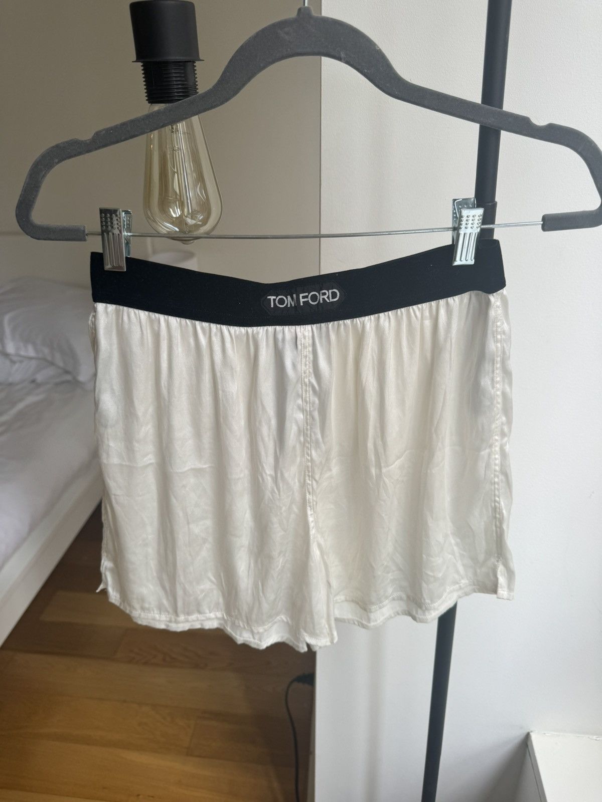 image of Tom Ford Silk Shorts in White, Men's (Size 30)