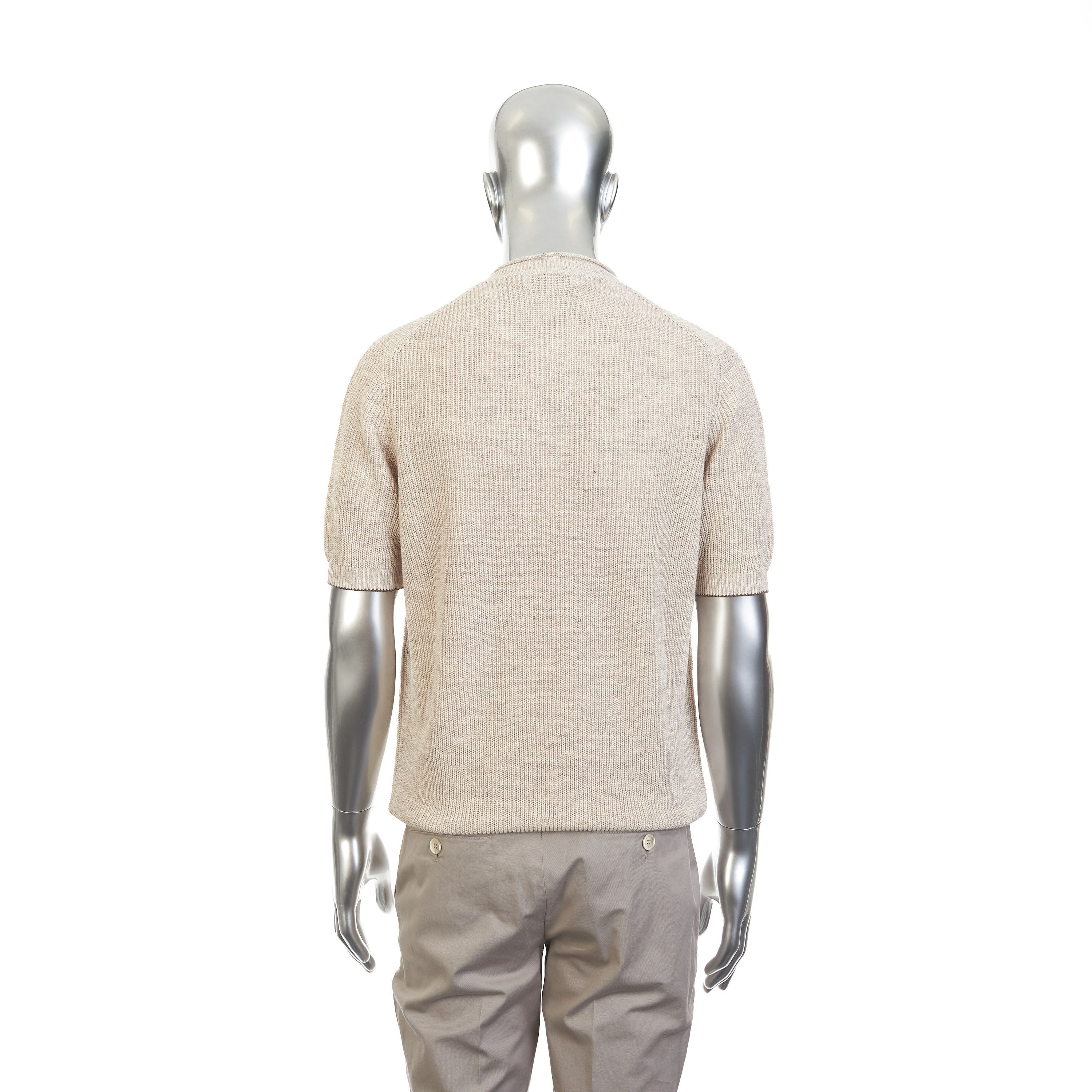 Brunello Cucinelli Linen And Cotton Half English Rib Knit T-Shirt Size 54 Size US L / EU 52-54 / 3 - 4 Thumbnail