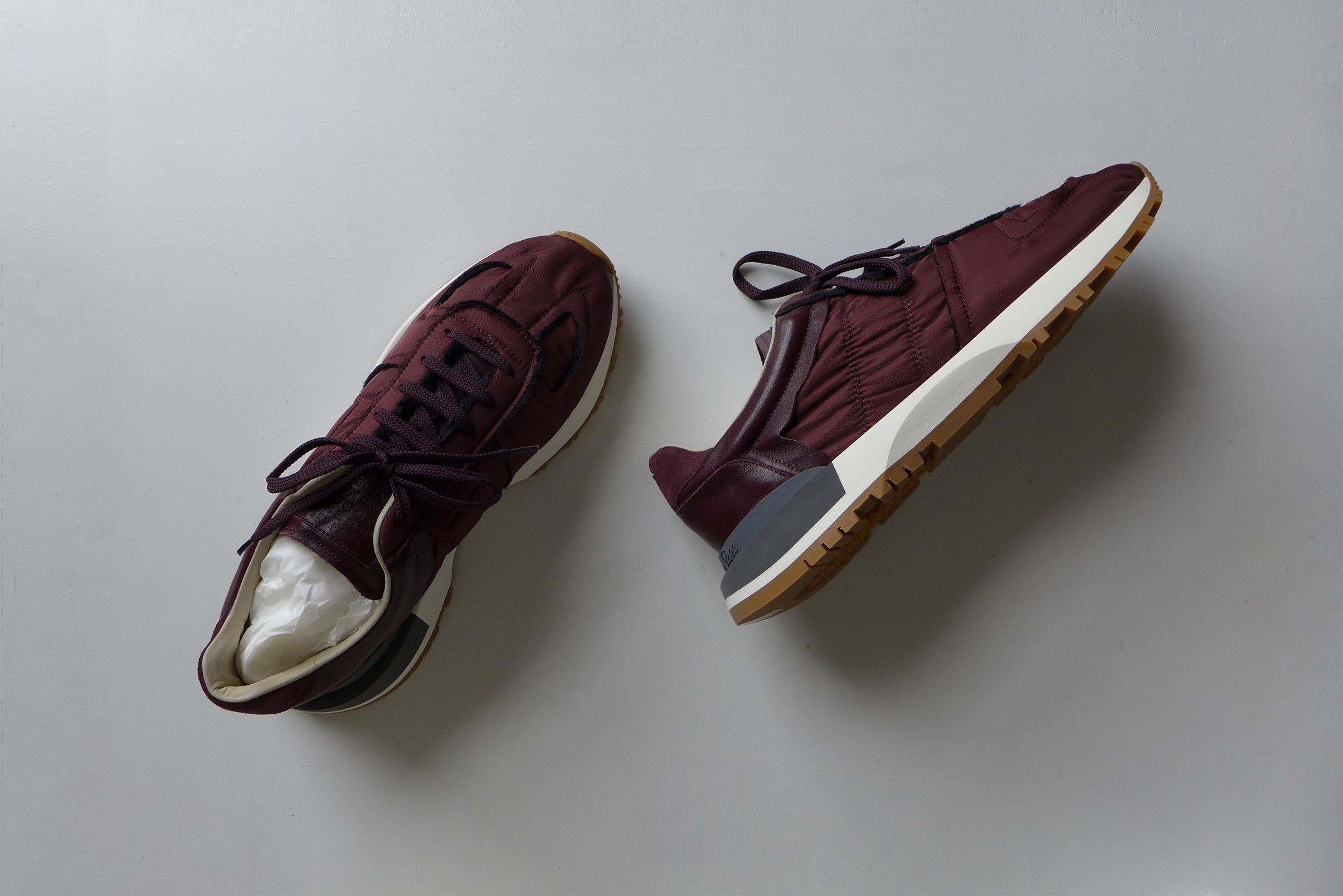 Maison Margiela Margiela Burgundy Runner Evolution Sneakers Size US 12 / EU 45 - 6 Thumbnail