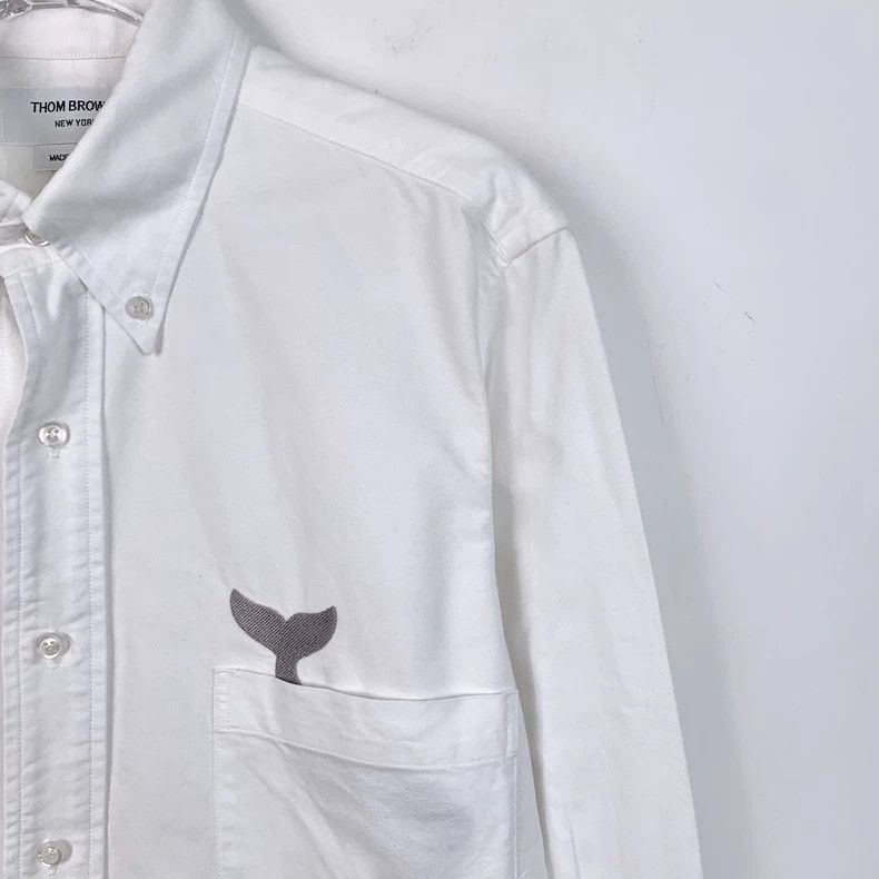 Thom Browne Thom Browne size2 White fish tail embroidered Oxford cotton Size US M / EU 48-50 / 2 - 3 Thumbnail