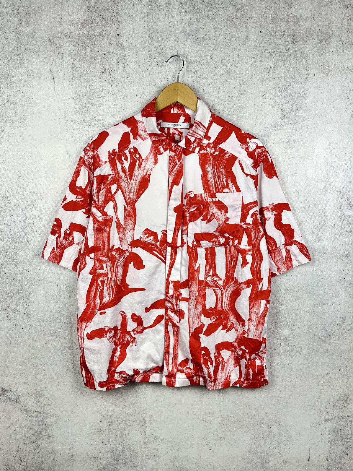 Givenchy Givenchy x MMW Iris Floral Flower Logo Button Up Shirt Rare Size US M / EU 48-50 / 2 - 1 Thumbnail