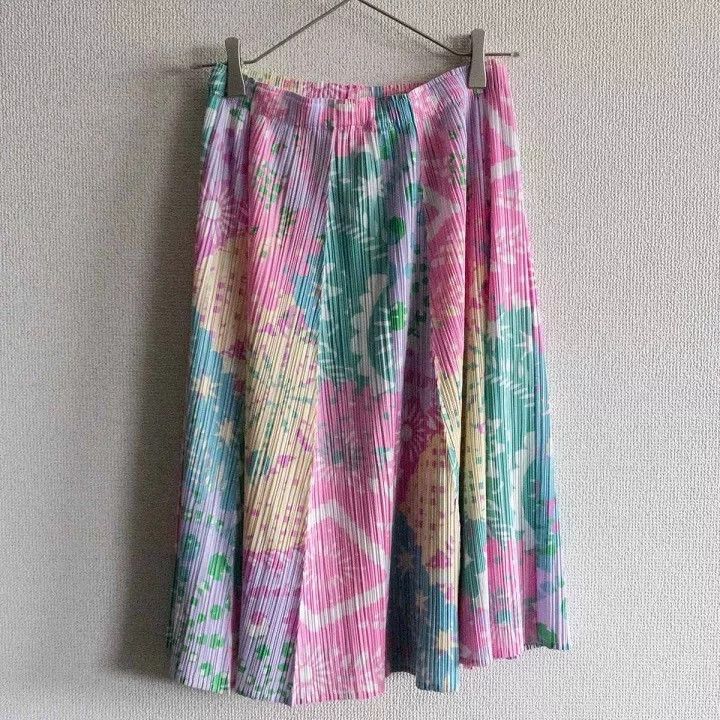 Issey Miyake issey miyake size:2 Colorful paper-cut pleated skirt Size 42" / US 20 - 3 Thumbnail