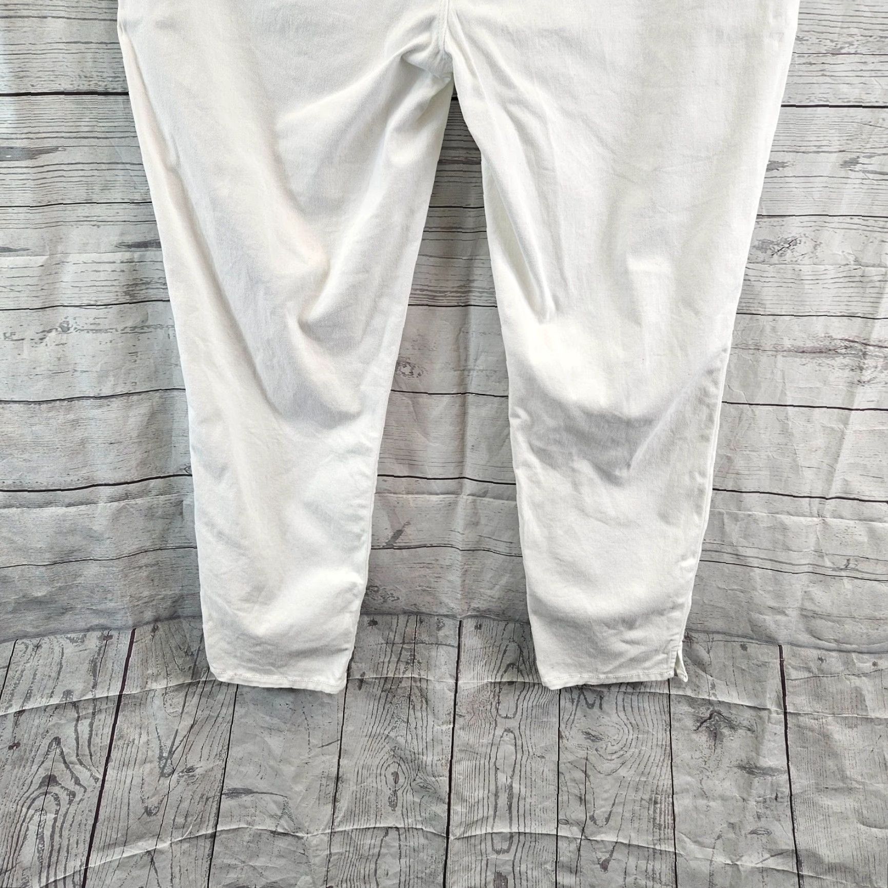 NYDJ VINTAGE? [No] NYDJ Womens Ankle Jeans 14 White High Rise Cotton Blend Size 14 Jeans Womens White Ankle High Rise 27.5 Inseam Woman? Size 36" / US 14 / IT 50 - 5 Thumbnail