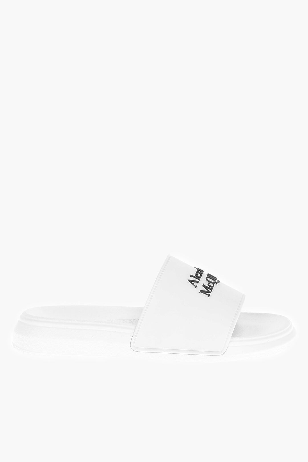 image of Alexander Mcqueen Og1Mm0423 Rubber Slide Slippers In White, Men's (Size 7)