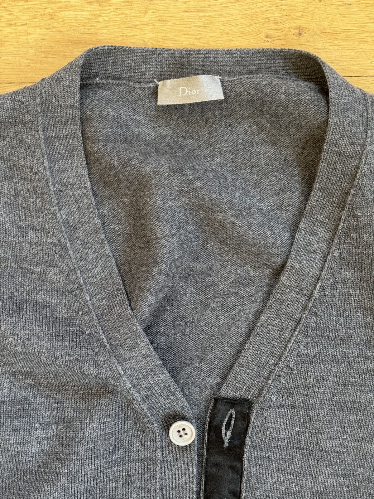 Dior × Hedi Slimane Dior Homme 2004 Black/Grey Cardigan | Grailed