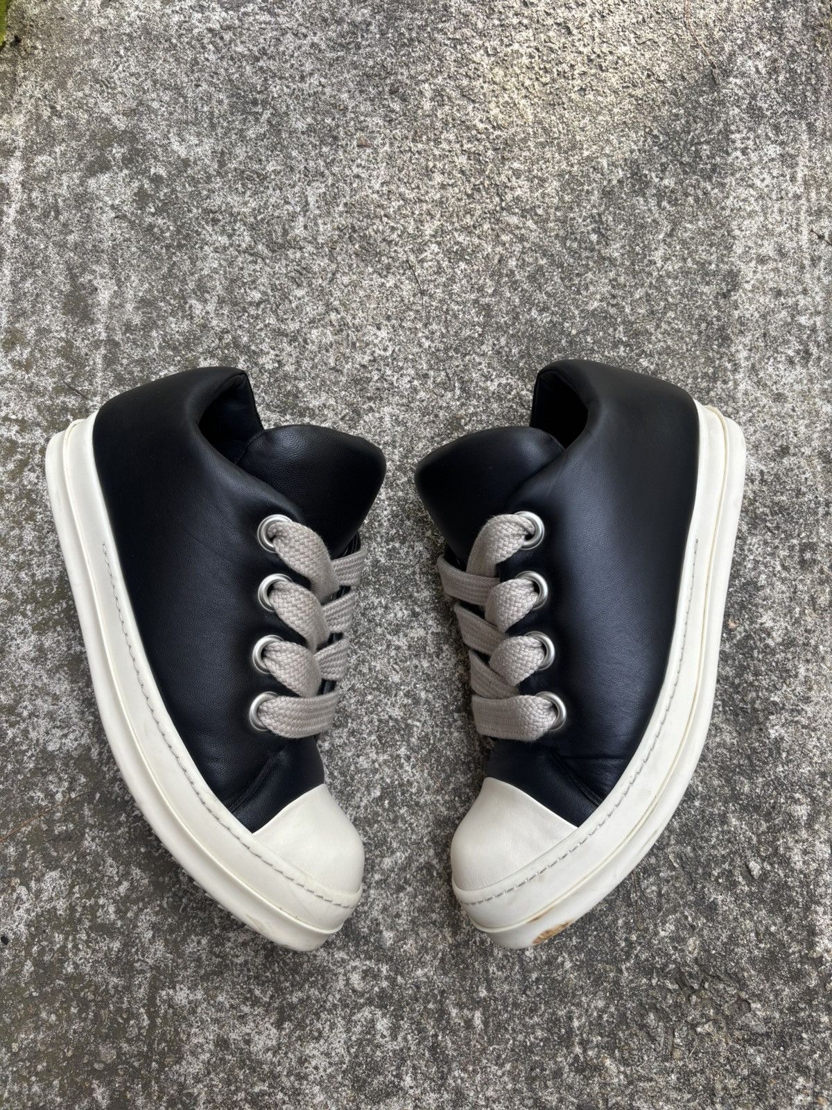 Pre-owned Rick Owens Black Luxor Jumbo Padded Low Sneakers