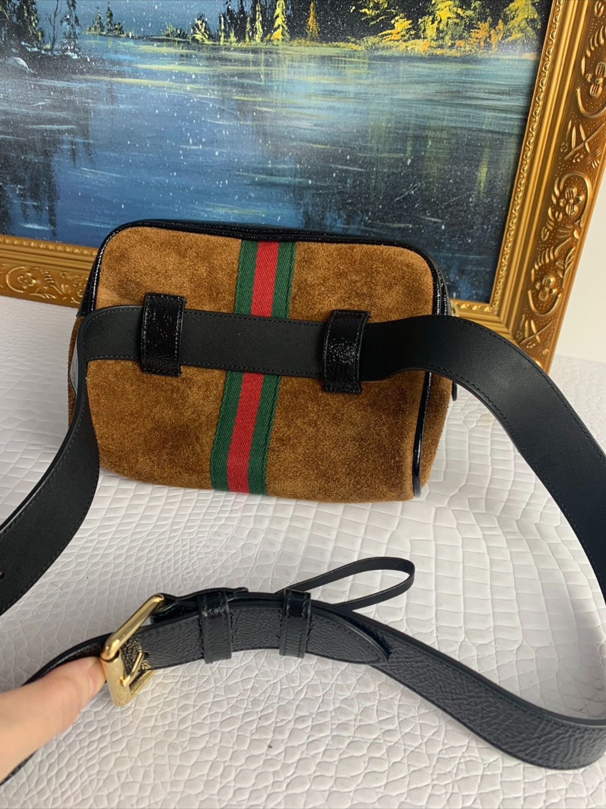 Gucci Gucci Brown Suede Small Ophidia Belt Bag Size ONE SIZE - 2 Thumbnail