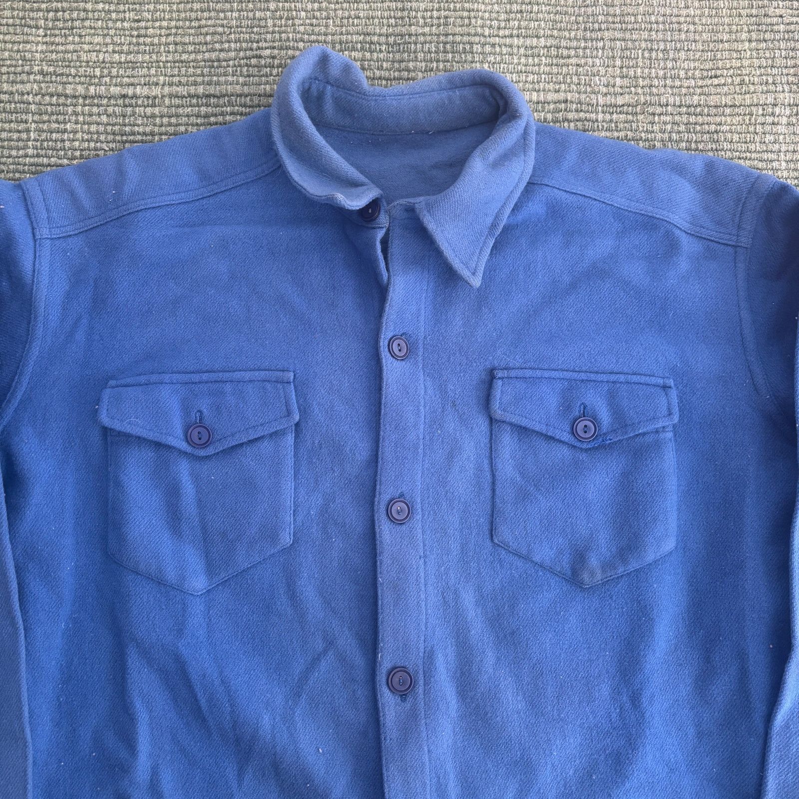 Vintage True vintage 50s/60s blue wool mens long sleeve flannel Size US L / EU 52-54 / 3 - 2 Thumbnail