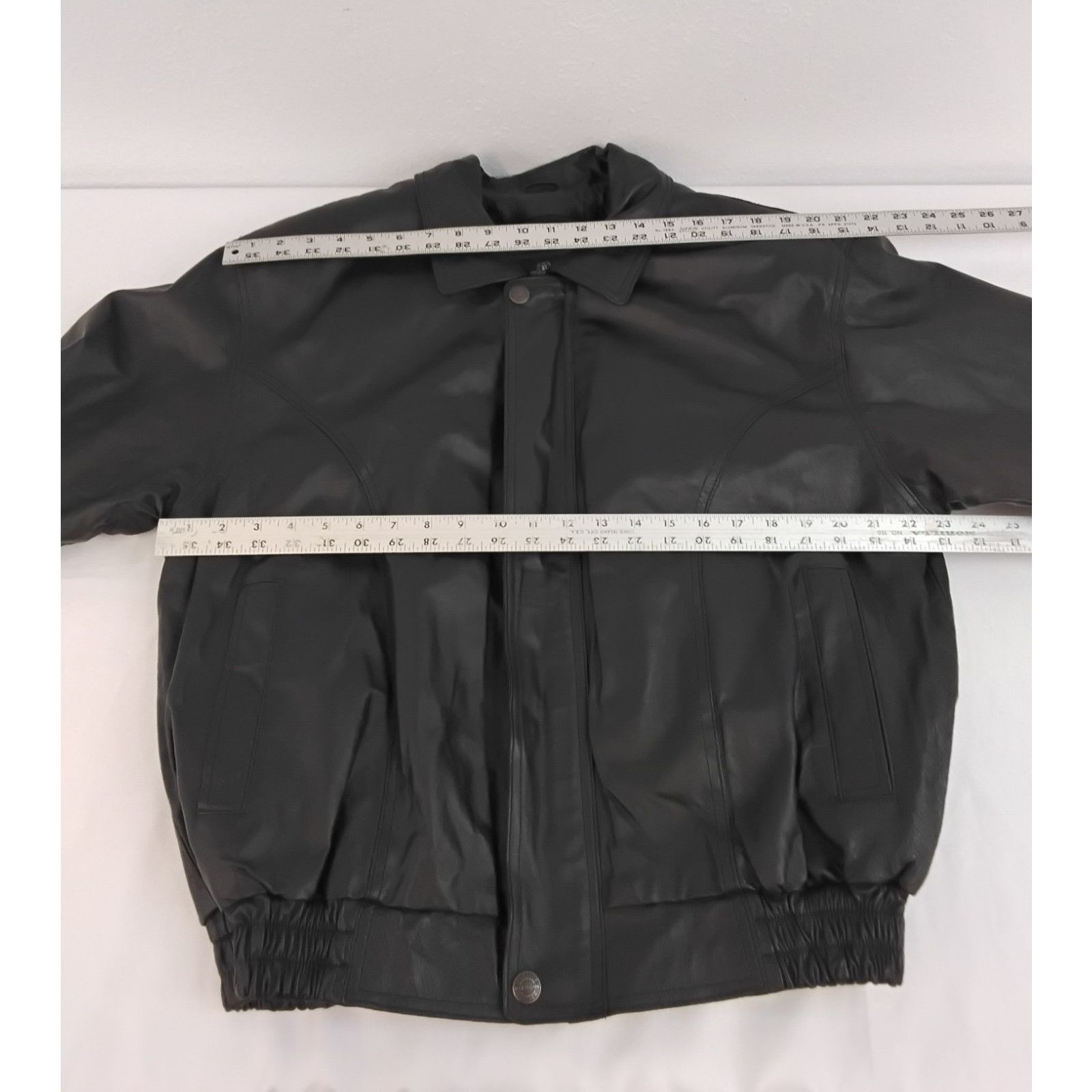 Oscar Piel Oscar Piel Leather Bomber Jacket Men M Black Removable Liner Size US M / EU 48-50 / 2 - 8 Thumbnail