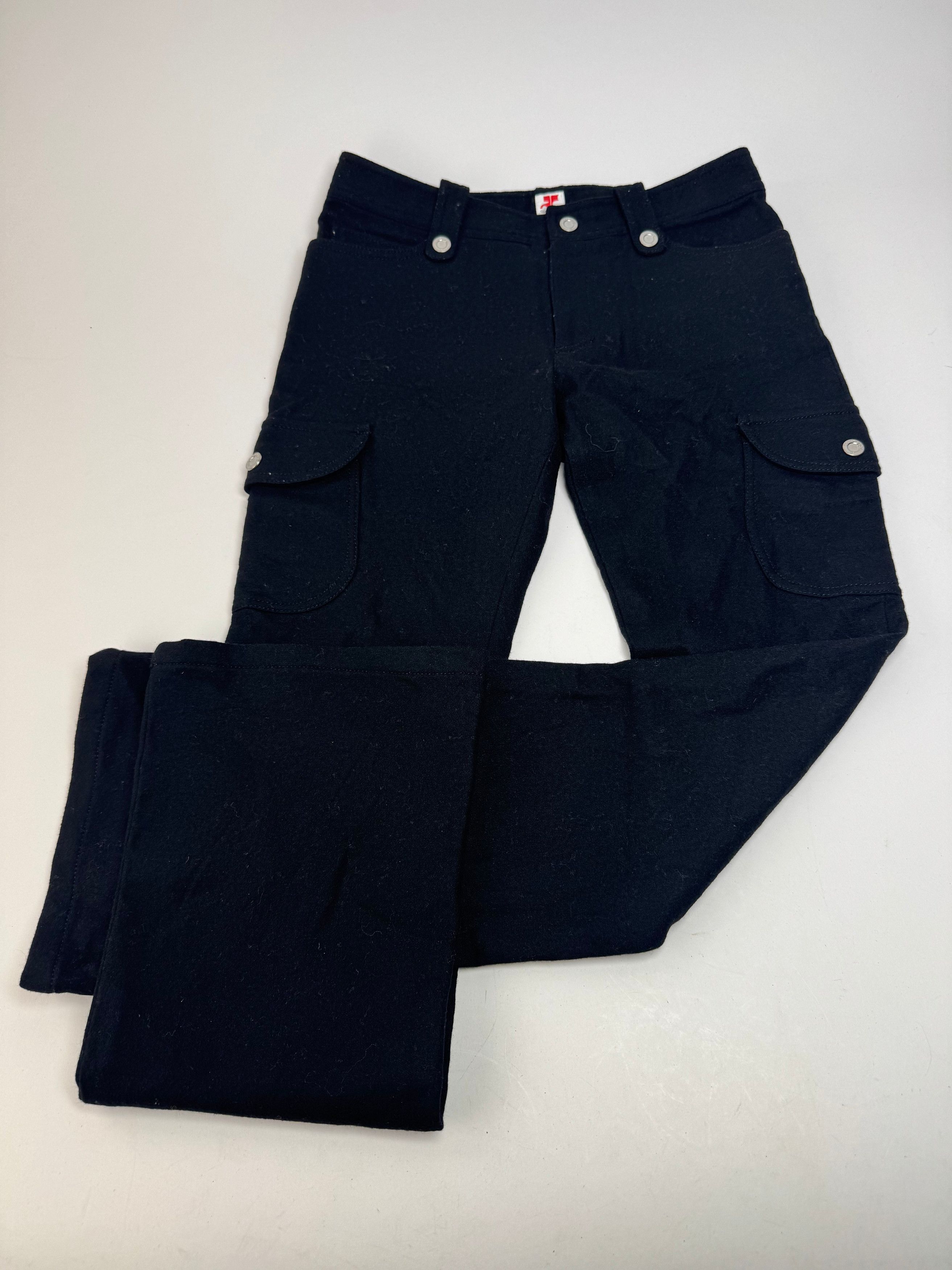 Courreges Vintage Wool Pants Black Size 27" / US 4 / IT 40 - 1 Thumbnail