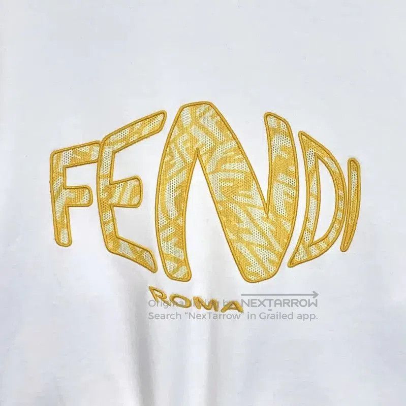 Fendi Fendi White Cotton Cropped Sweatshirt . Size XS / US 0-2 / IT 36-38 - 2 Thumbnail