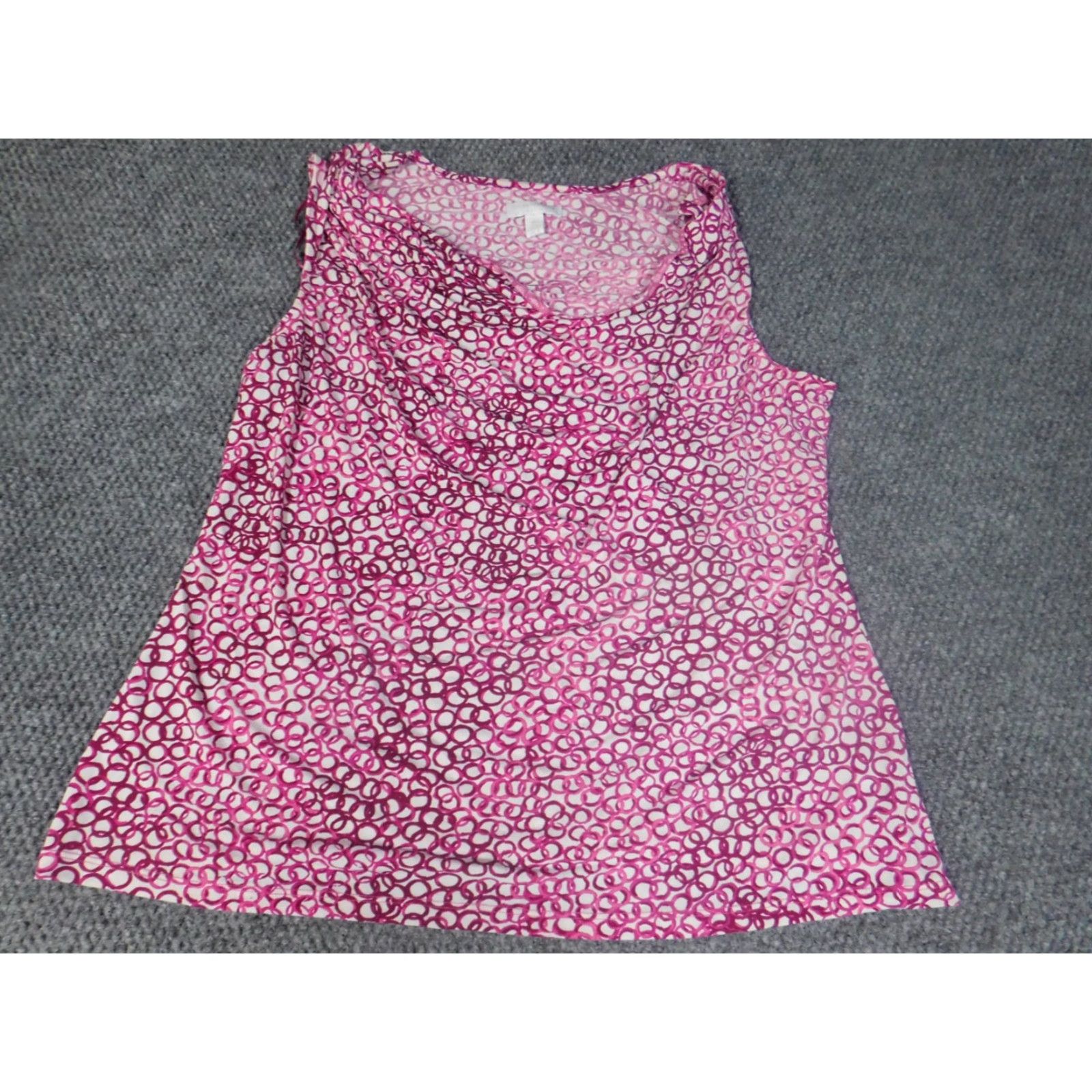 Charter Club Charter Club Blouse Purple Geometric Circles 0X Cap Sleeve Round Neck Casual Womens Regular Stretch Button Knit Polyester Vintage No Size XL / US 12-14 / IT 48-50 - 2 Thumbnail
