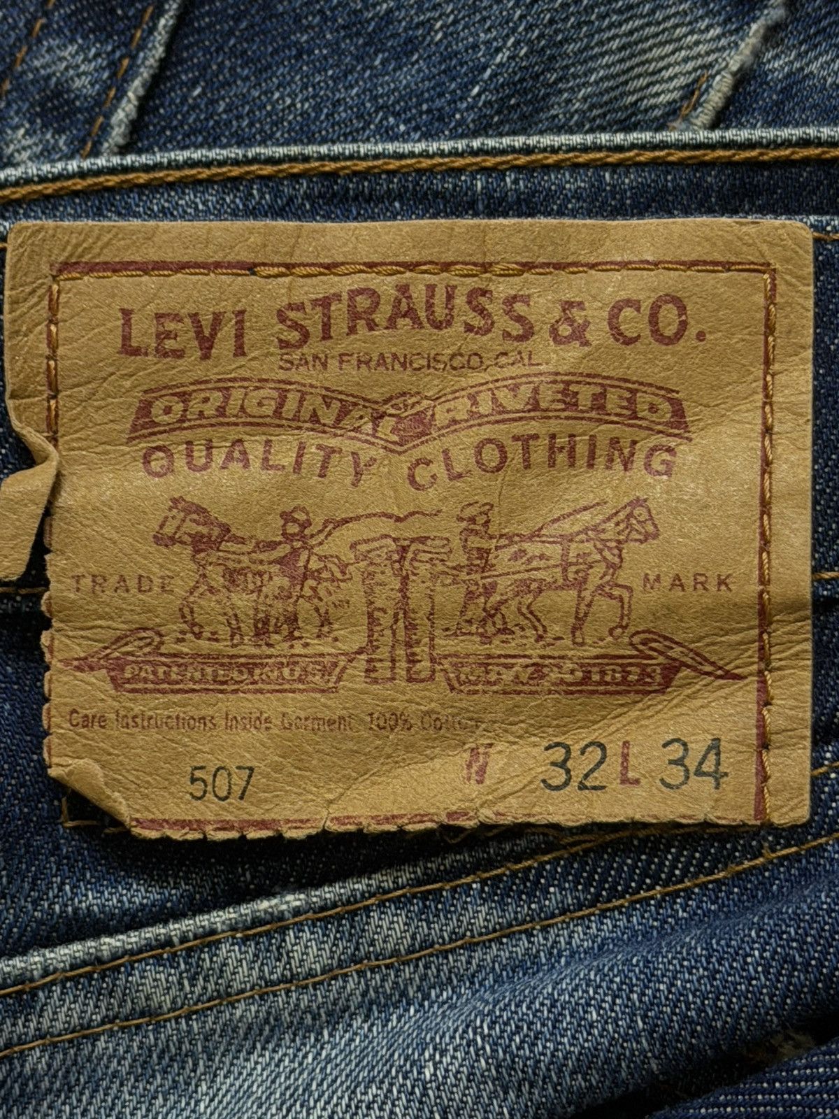 Levi's Vintage 80s Levis 507 Blue Faded Wash Wide Leg Baggy Jeans Size US 32 / EU 48 - 6 Thumbnail