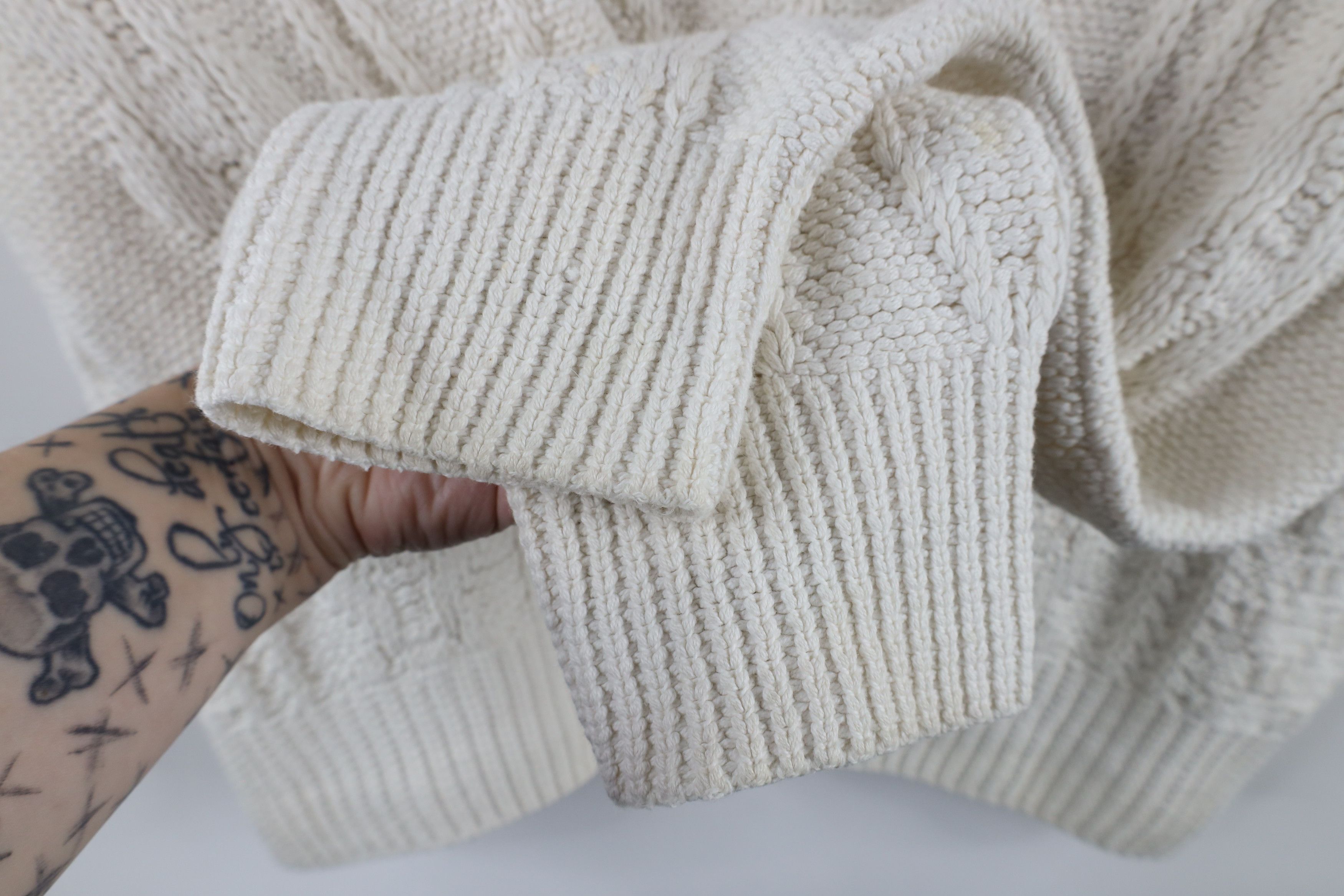 Vintage Vintage 90s Streetwear Chunky Cable Knit Fisherman Sweater Size XL / US 12-14 / IT 48-50 - 6 Thumbnail