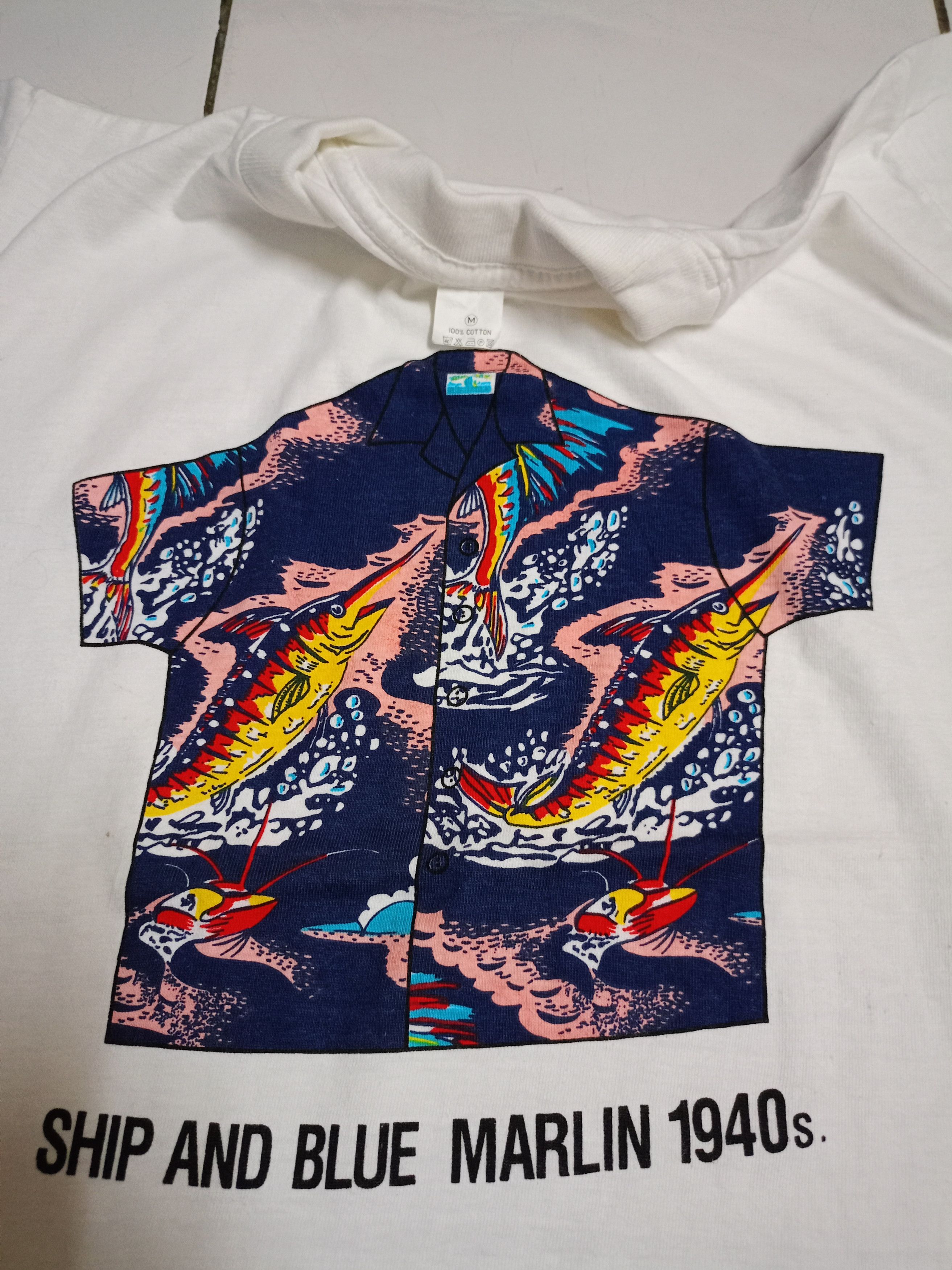 Vintage Vintage rare ship and blue marlin t shirt Size US M / EU 48-50 / 2 - 2 Thumbnail
