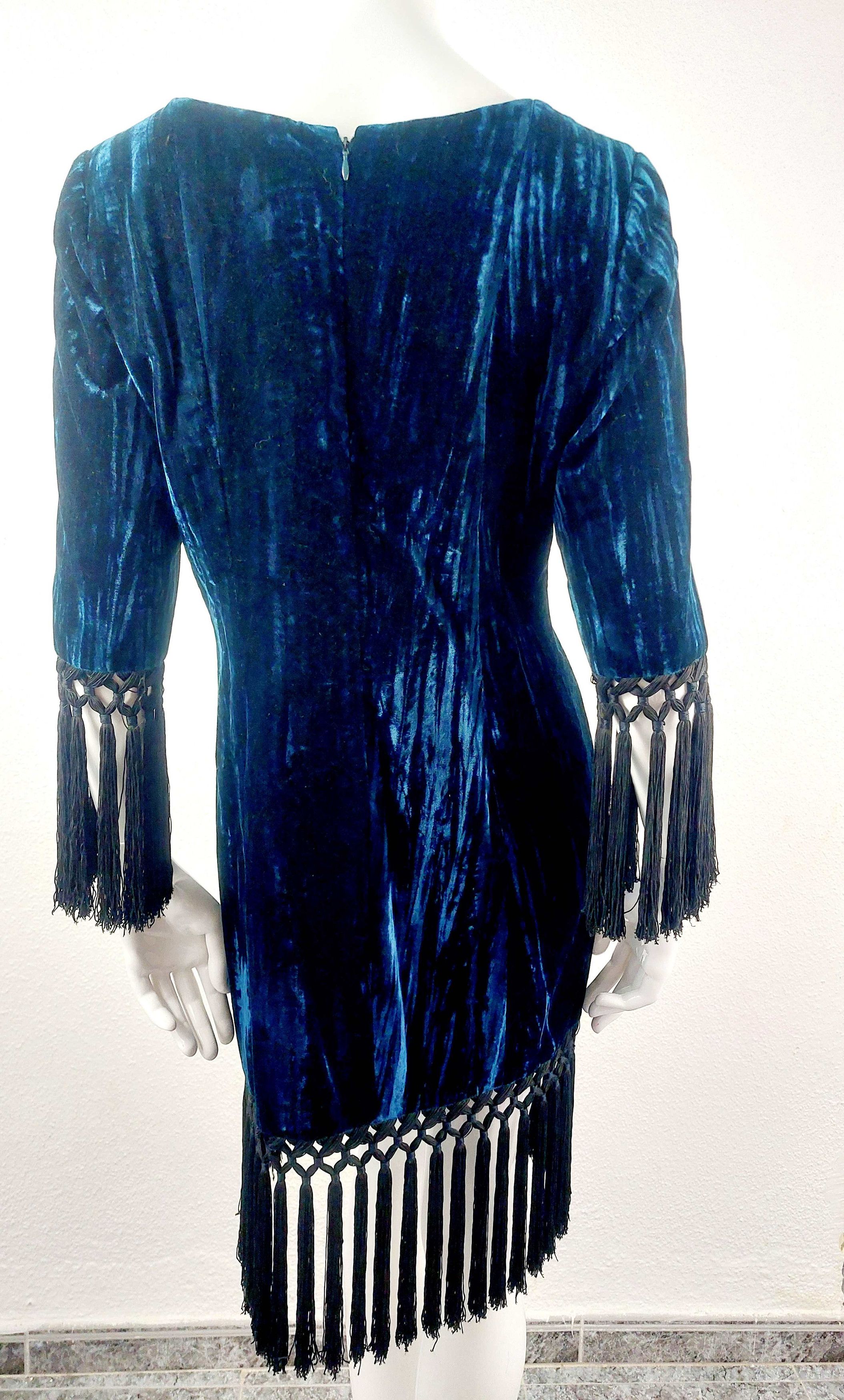 Yves Saint Laurent 1998 Runway Yves Saint Laurent Rive Gauche Finge Dress Size M / US 6-8 / IT 42-44 - 16 Thumbnail
