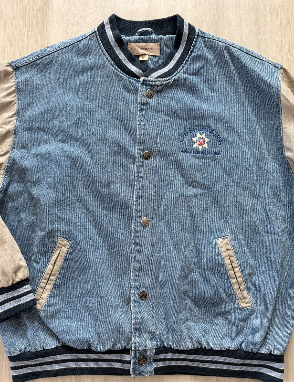 Port Authority Vintage Port Authority Denim Varsity Jacket Sz 2XL Size US XXL / EU 58 / 5 - 2 Thumbnail