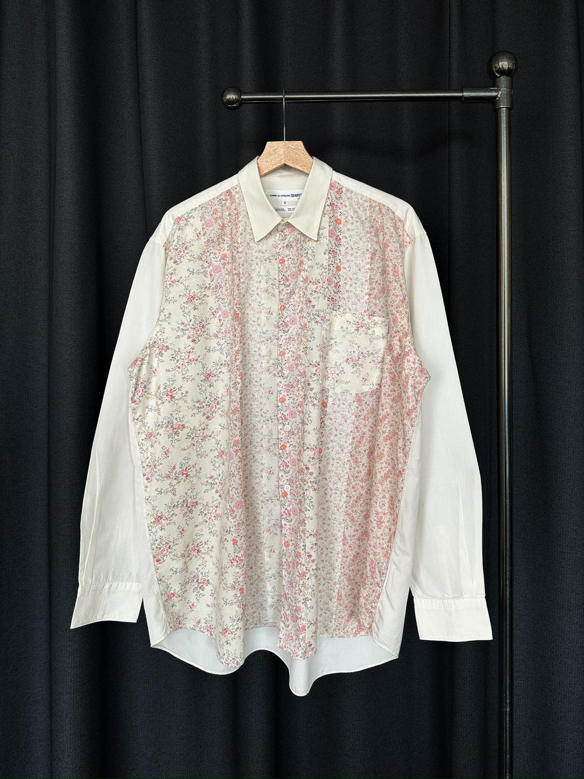COMME des GARCONS Shirt Floral shirt Men Black Size:XS Rank