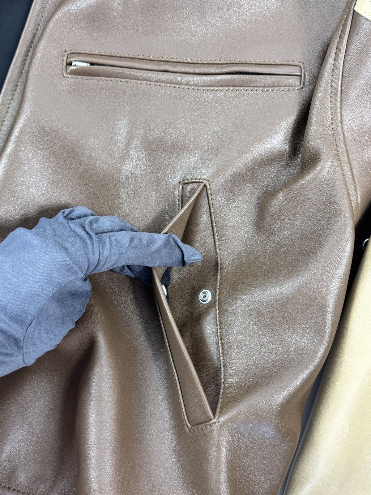 Bottega Veneta SOFT LEATHER JACKET WITH SHERLING REMOVABLE COLLAR Size US XL / EU 56 / 4 - 9 Thumbnail