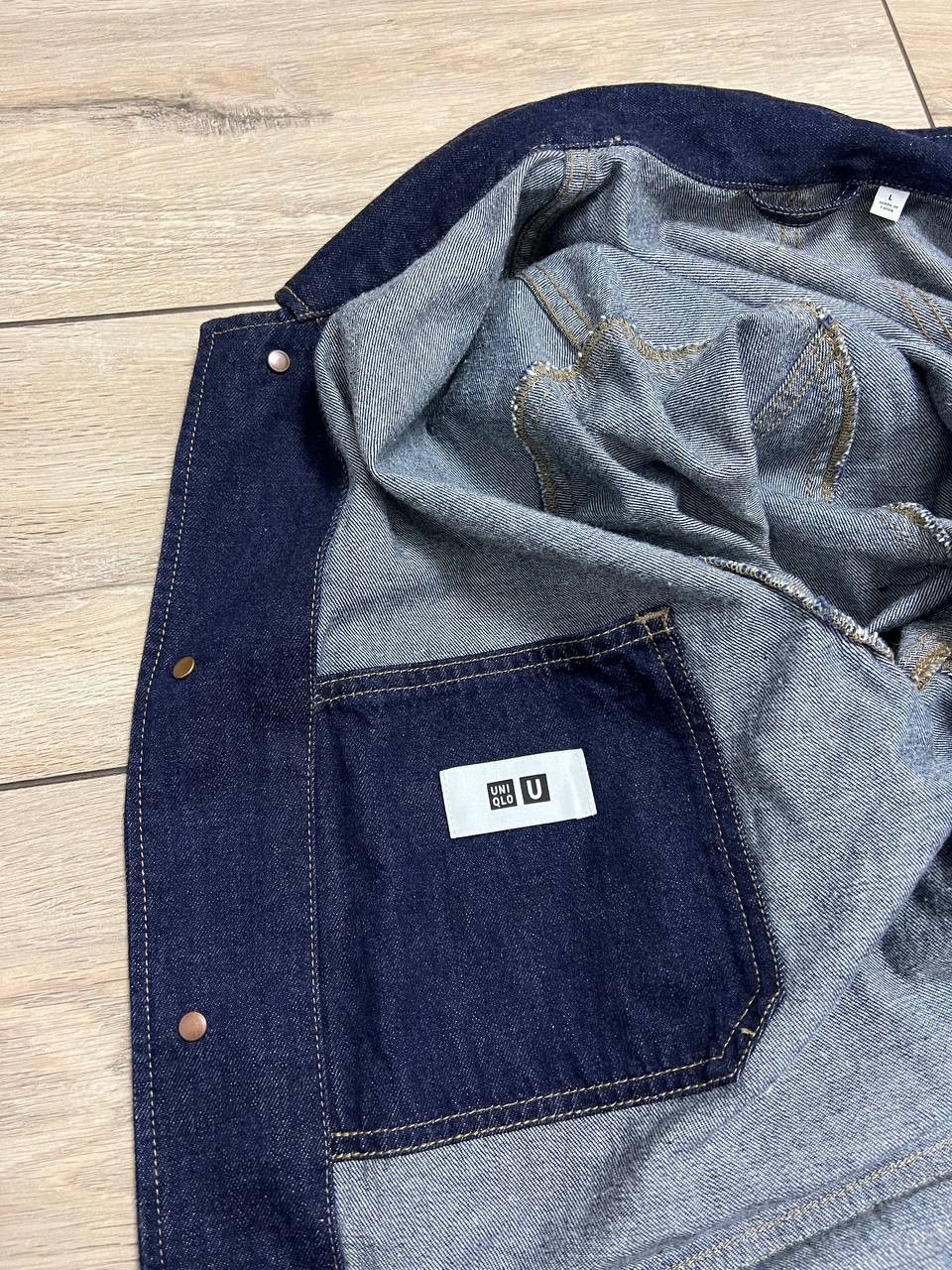 Uniqlo Uniqlo U Denim Work Wear Jacket Shirt sz L Front Pockets Size US L / EU 52-54 / 3 - 11 Thumbnail