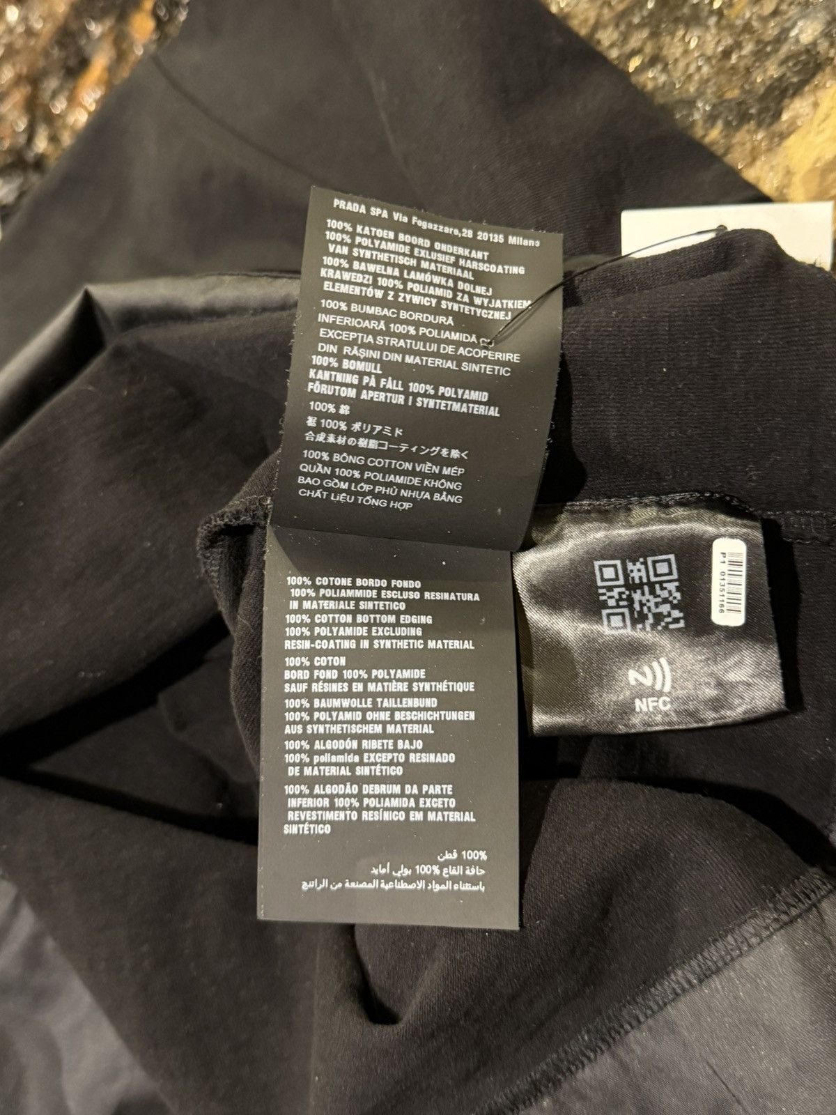 Prada Prada Jersey & Re-Nylon Logo Black T-Shirt Size US L / EU 52-54 / 3 - 14 Thumbnail