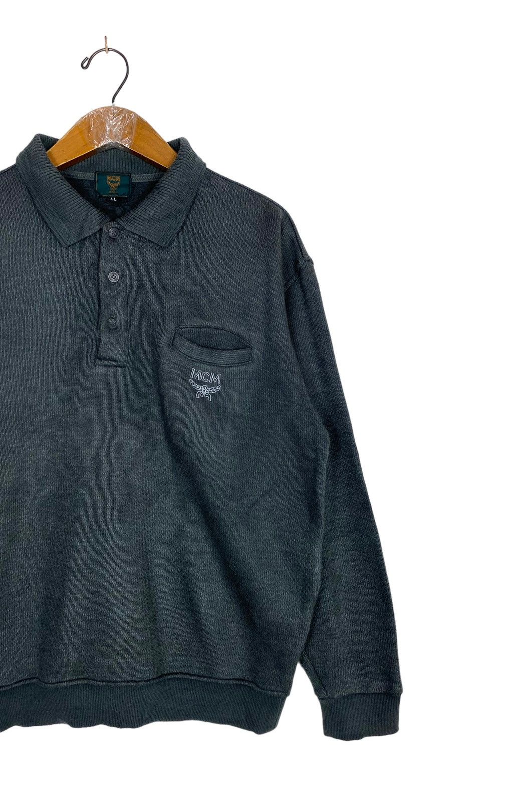MCM Rare‼️ Mcm Collared Sweatshirt Embroidery Small Logo Size US M / EU 48-50 / 2 - 2 Thumbnail