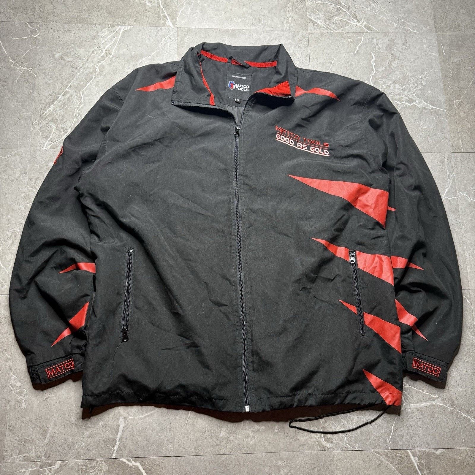 Vintage Vintage Matco Tools Full Zip Black Windbreaker Jacket Size US XL / EU 56 / 4 - 2 Thumbnail