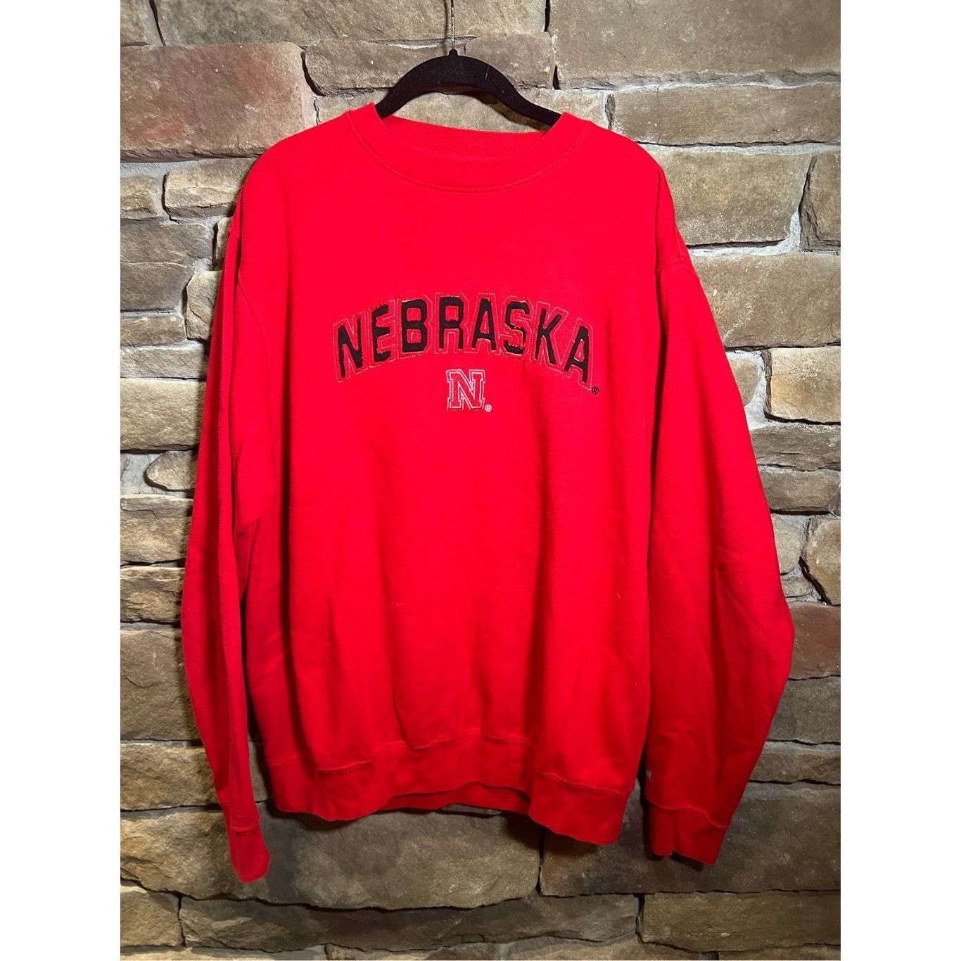 Vintage Vintage Y2K Nebraska red black SOFFE Sweatshirt Embroidered Size US XL / EU 56 / 4 - 1 Thumbnail