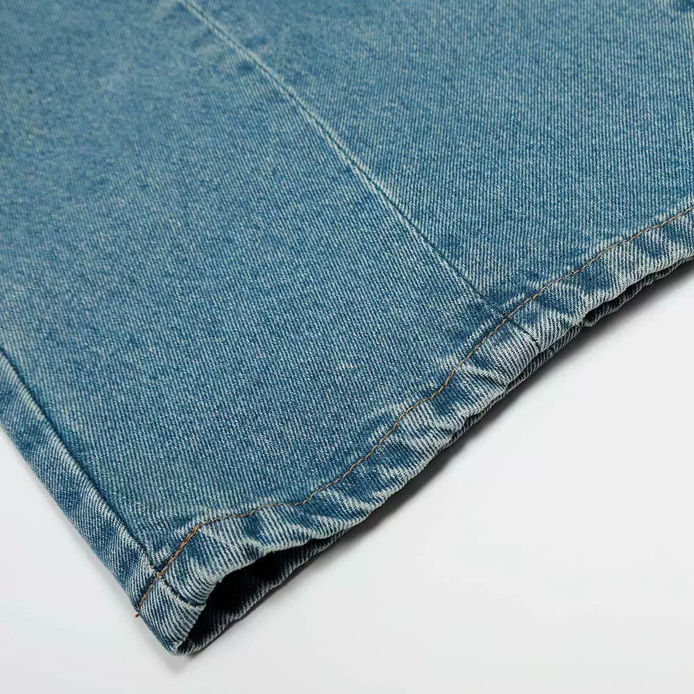 Jean Distressed men's loose washed multi-pocket work jeans Size US 32 / EU 48 - 6 Thumbnail