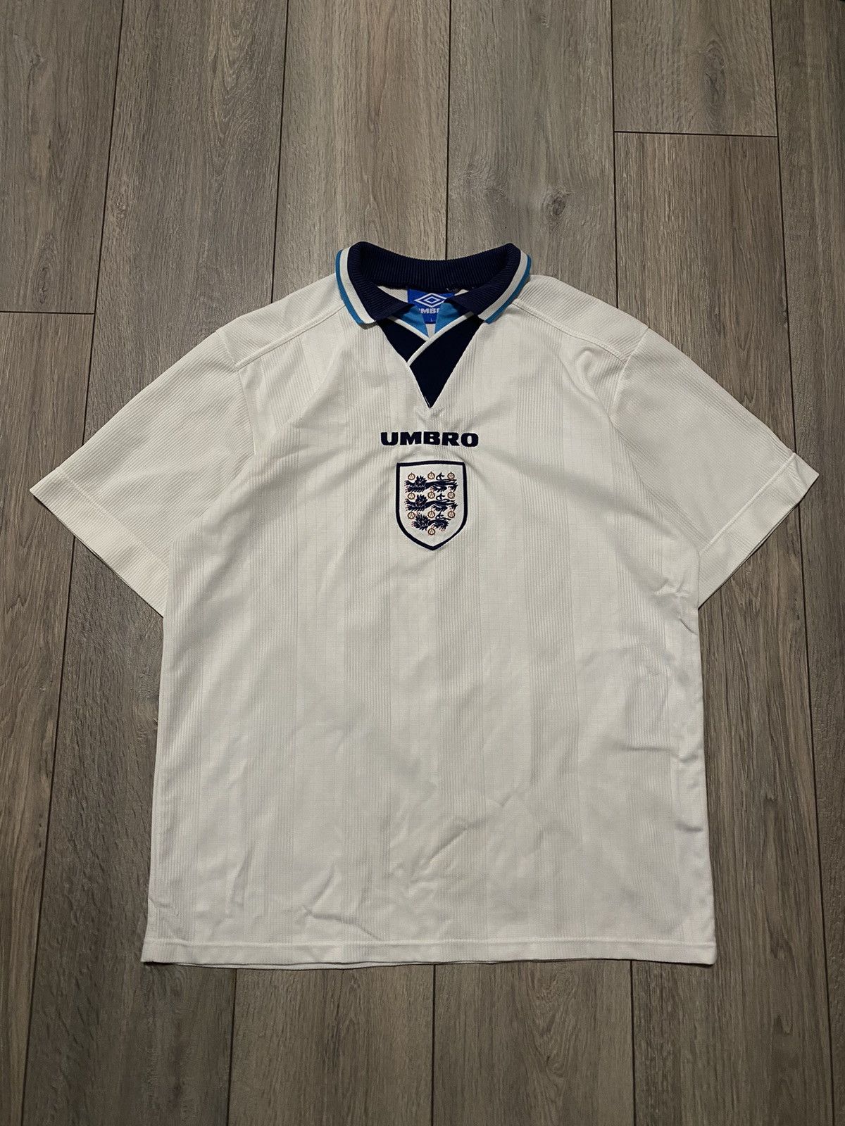 Vintage National England Umbro 1996 Football Soccer Jearsey