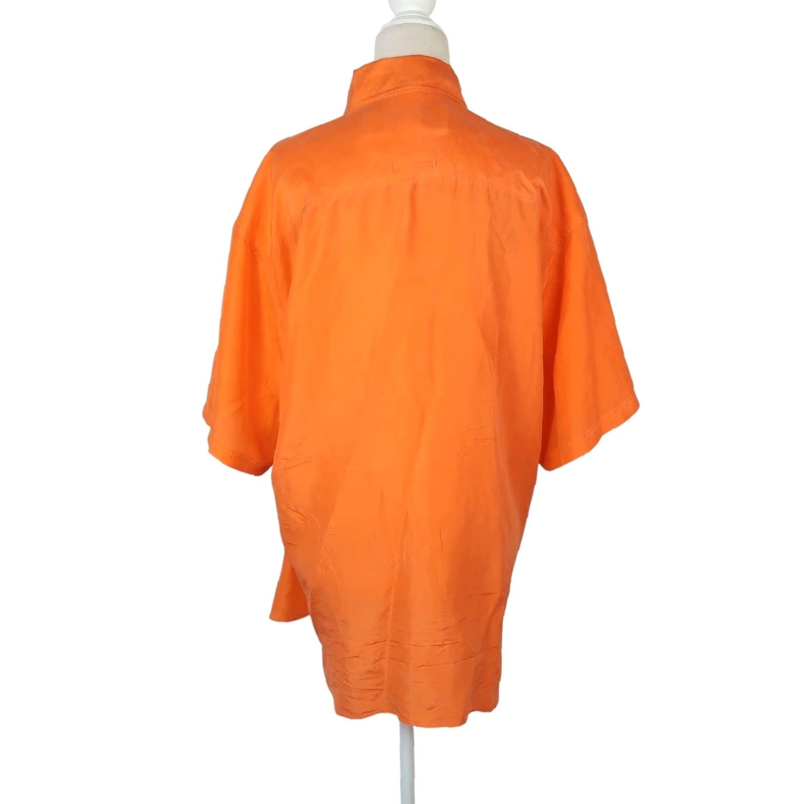 Vintage VINTAGE 90s Silken Touch Orange Silk Short Sleeve Button Down Blouse Top L Womens Blouse Silk Solid Spring Summer 90s Mens? Size L / US 10 / IT 46 - 4 Thumbnail