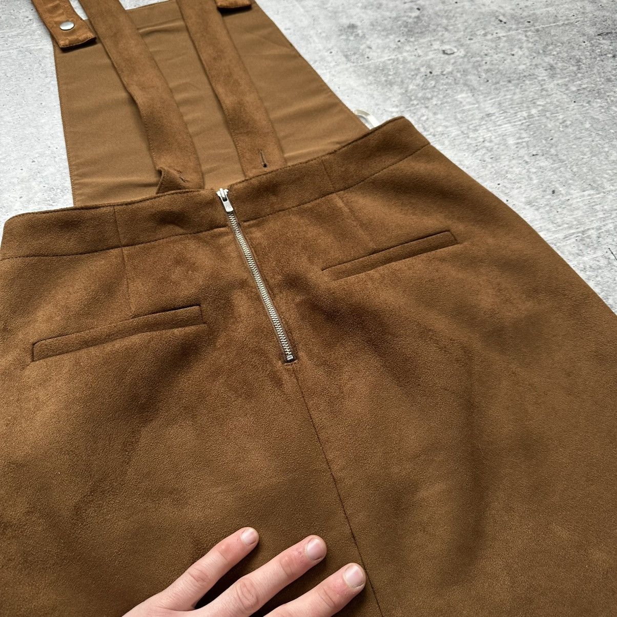 Miss Sixty Miss Sixty Y2K Suede Brown Mini Suspender Skirt Dress Size M Size 27" / US 4 / IT 40 - 13 Thumbnail