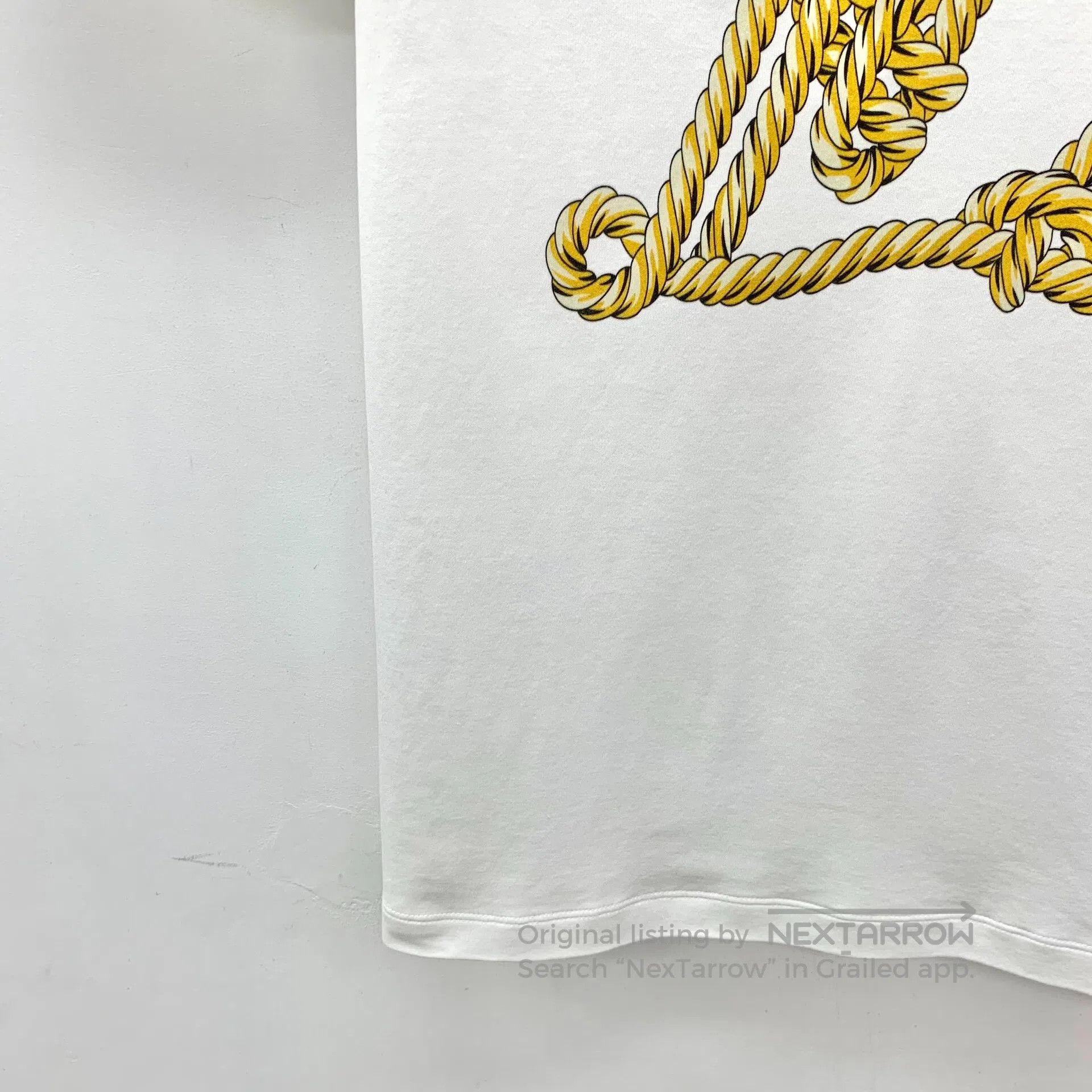 Louis Vuitton Louis Vuitton White Logo Rope Print Cotton Round Neck Shor Size US L / EU 52-54 / 3 - 4 Thumbnail