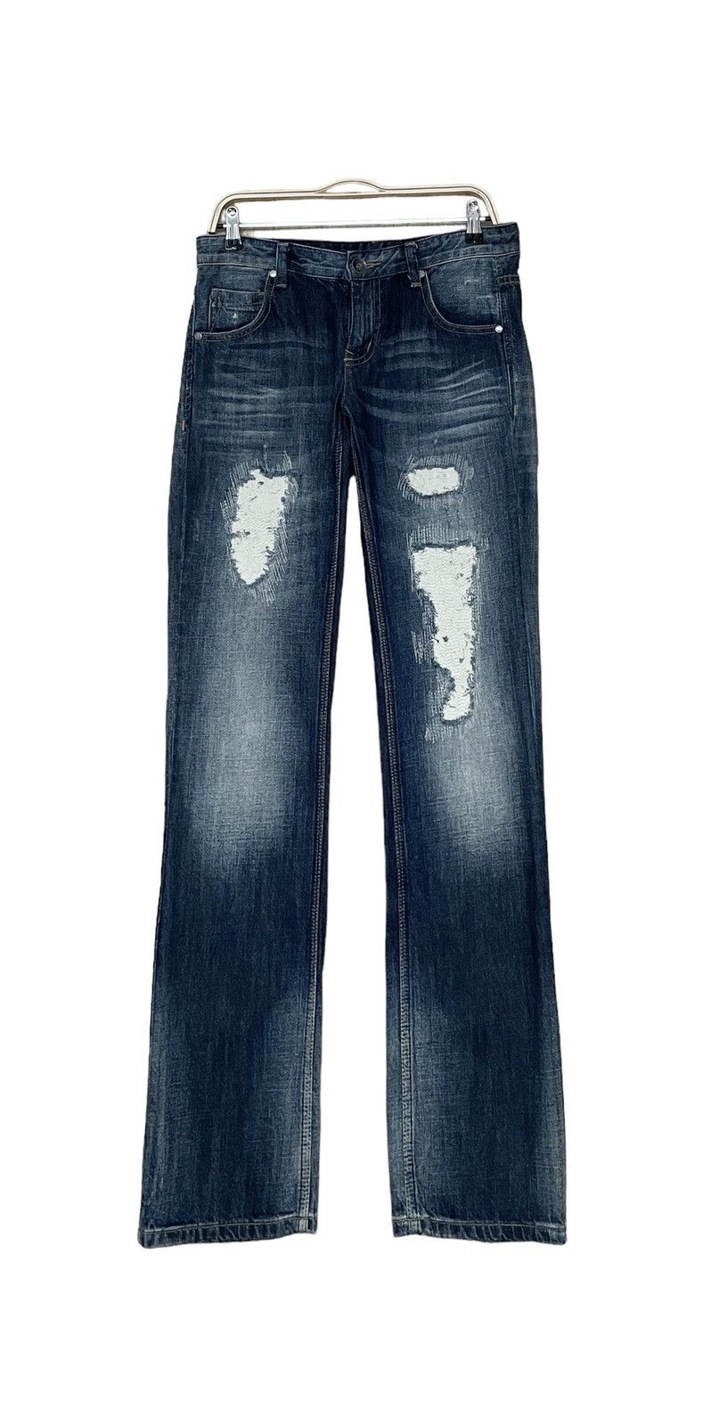 If Six Was Nine × Sisley Vintage Brand Sisley Ripped Jeans 2000s Size US 27 - 1 Thumbnail