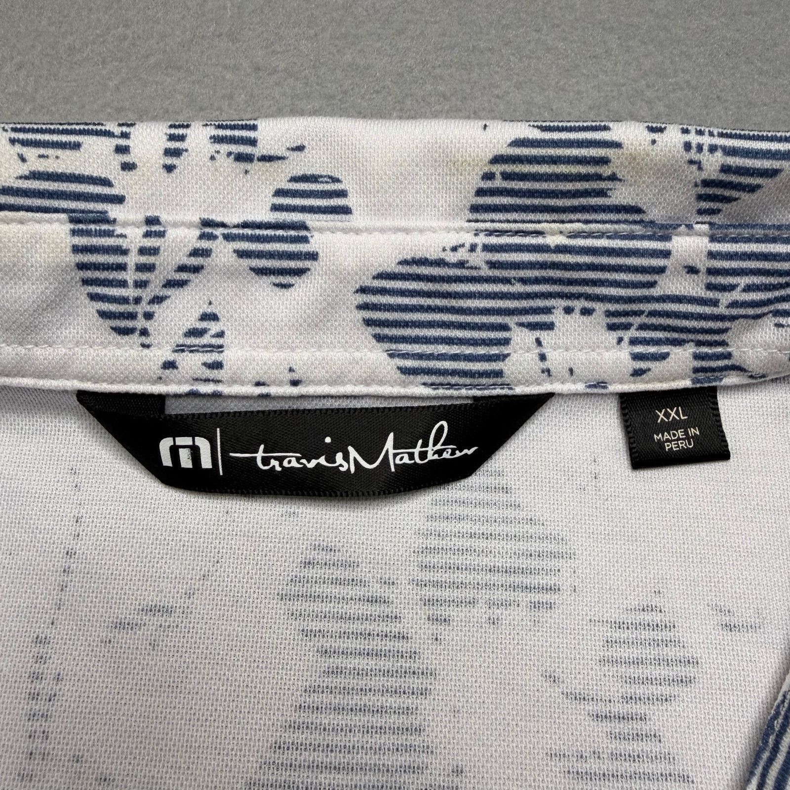 TravisMathew TravisMathew Polo Shirt Mens XXL White Floral Hawaiian Golf Size US XXL / EU 58 / 5 - 3 Thumbnail