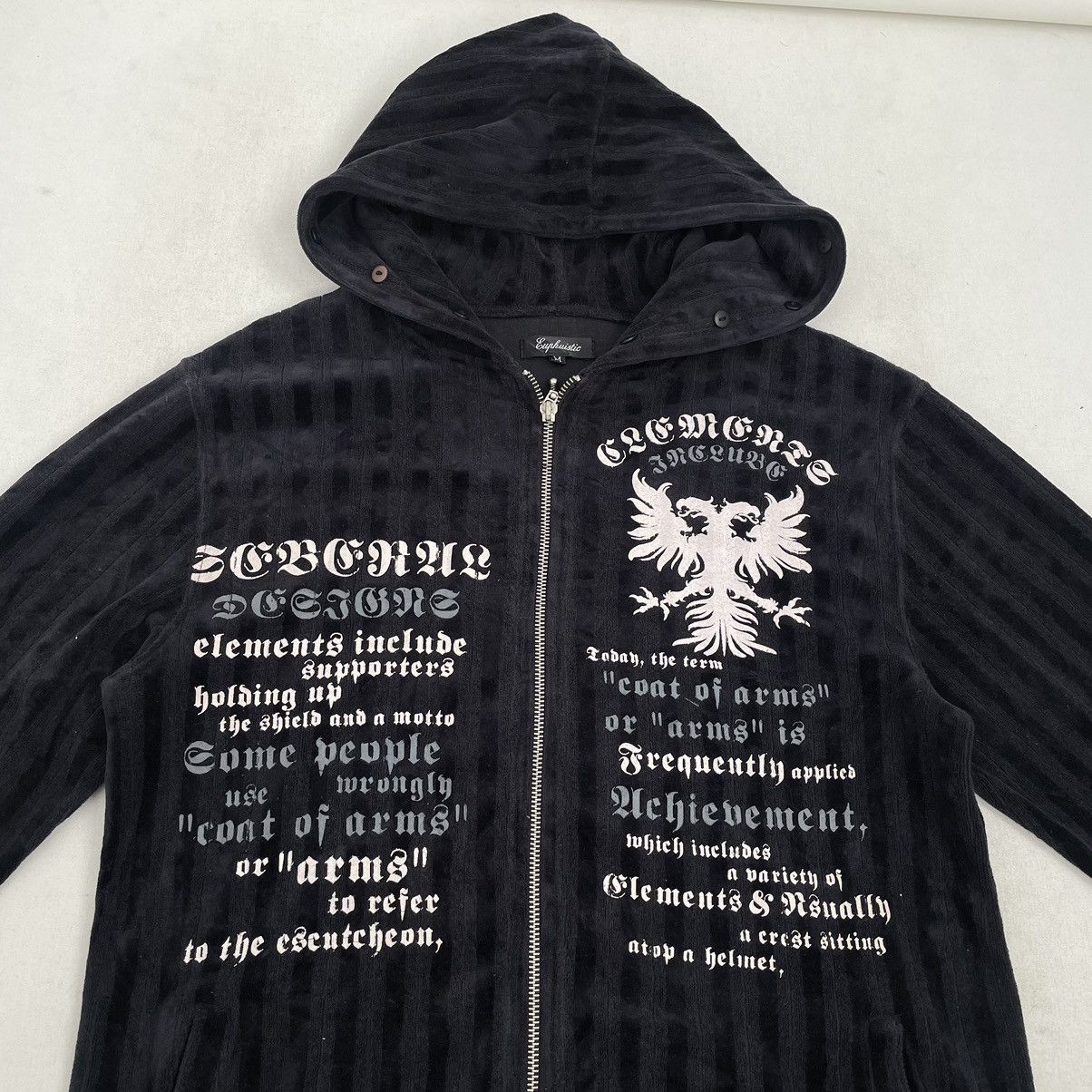 If Six Was Nine × Japanese Brand × Le Grande Bleu (L.G.B.) Black velvet zip hoodie with poems on it Size US M / EU 48-50 / 2 - 3 Thumbnail