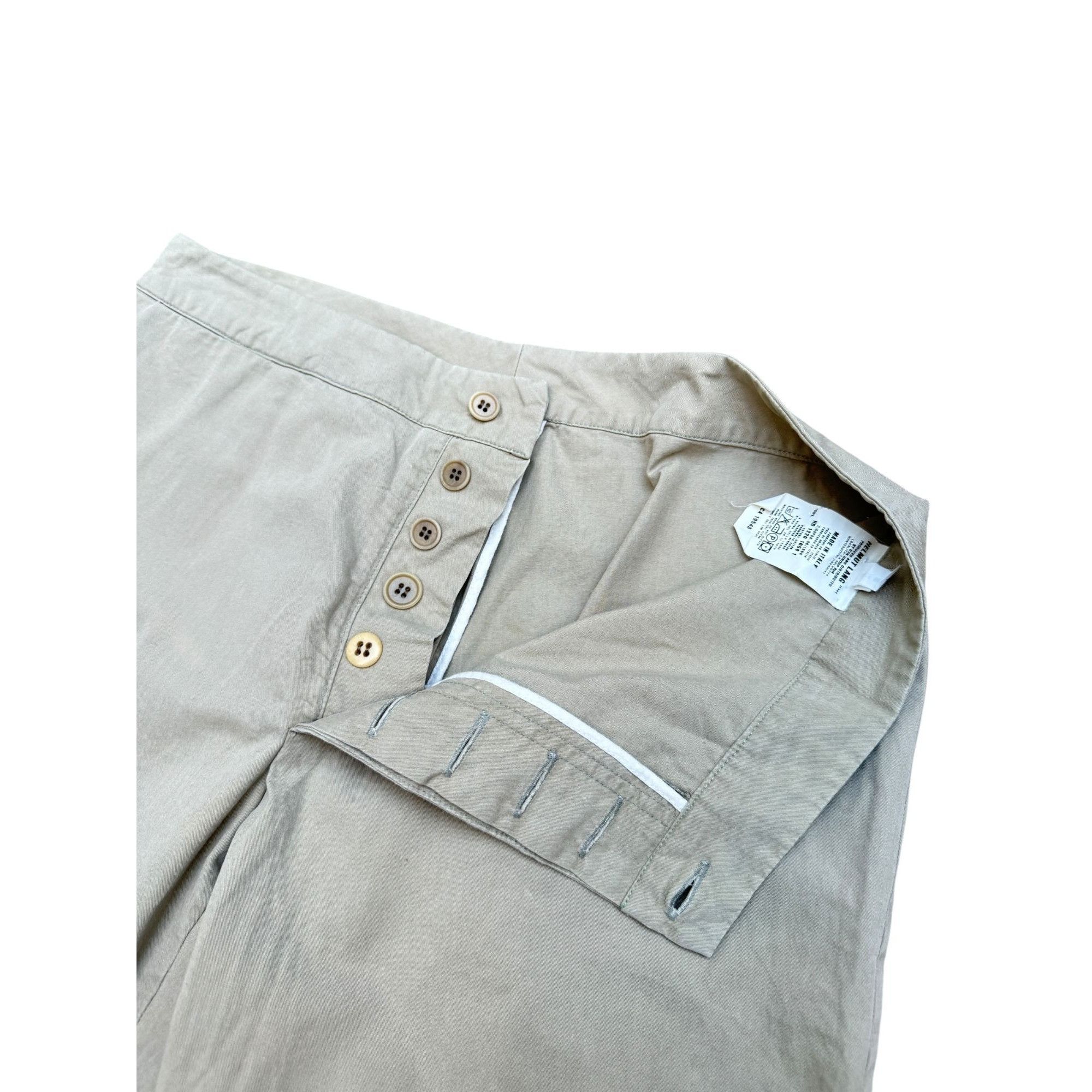 Helmut Lang Light Beige Cotton Trousers Size 30" / US 8 / IT 44 - 2 Thumbnail