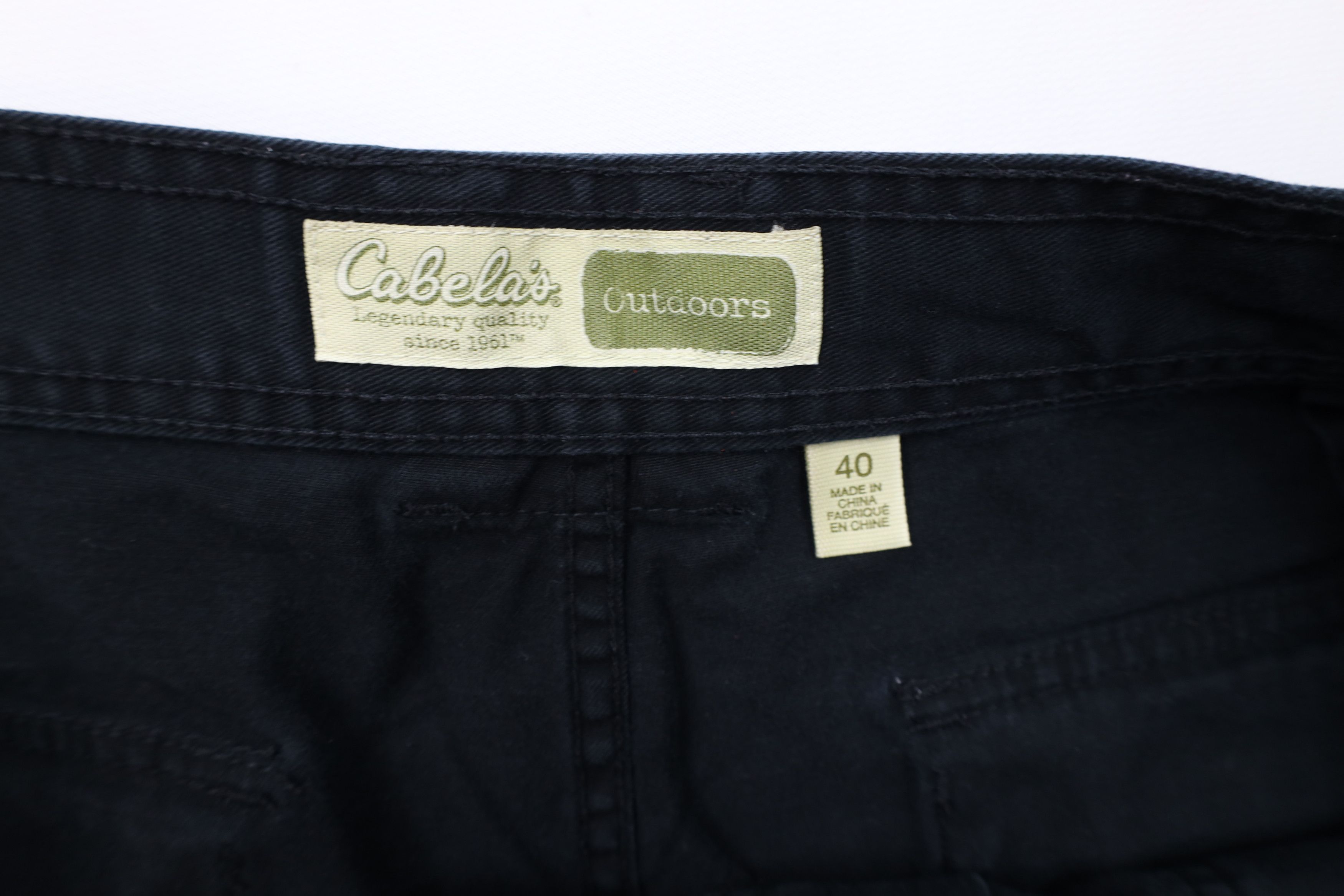 Cabelas × Vintage Vintage 90s Cabelas Above Knee Cargo Shorts Black Cotton Size US 40 / EU 56 - 7 Thumbnail